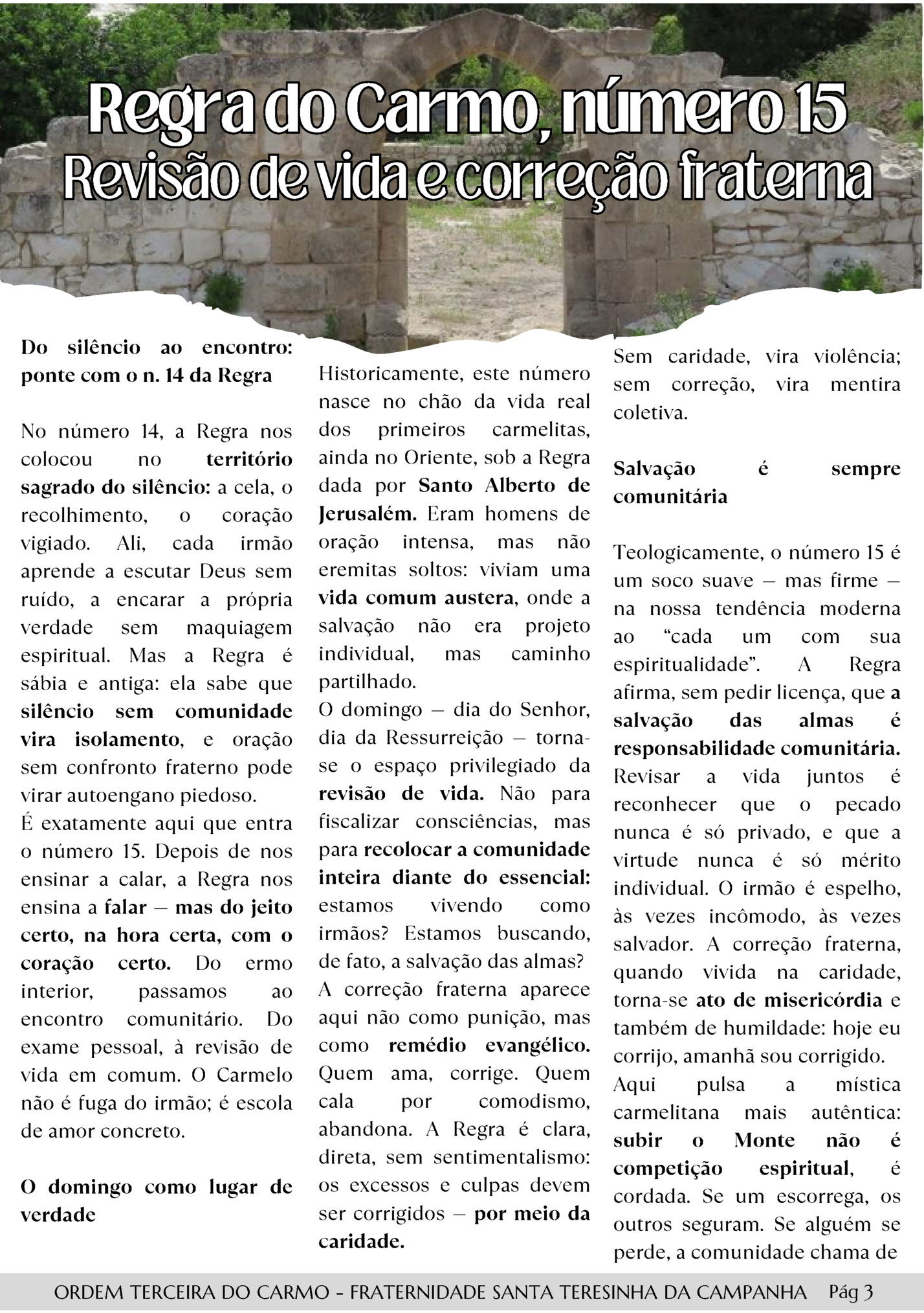 Regra do Carmo, número 15