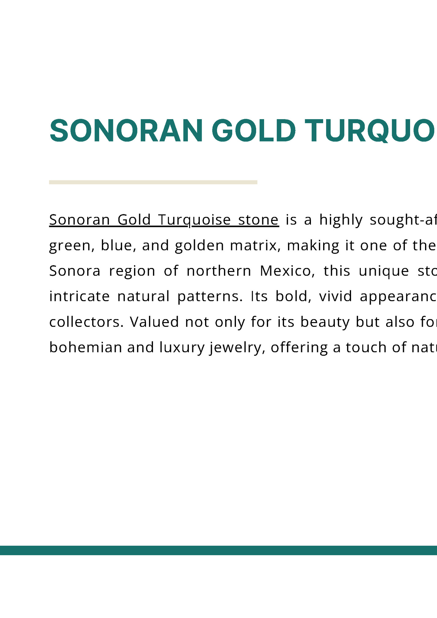 SONORAN GOLD TURQUOISE STONE