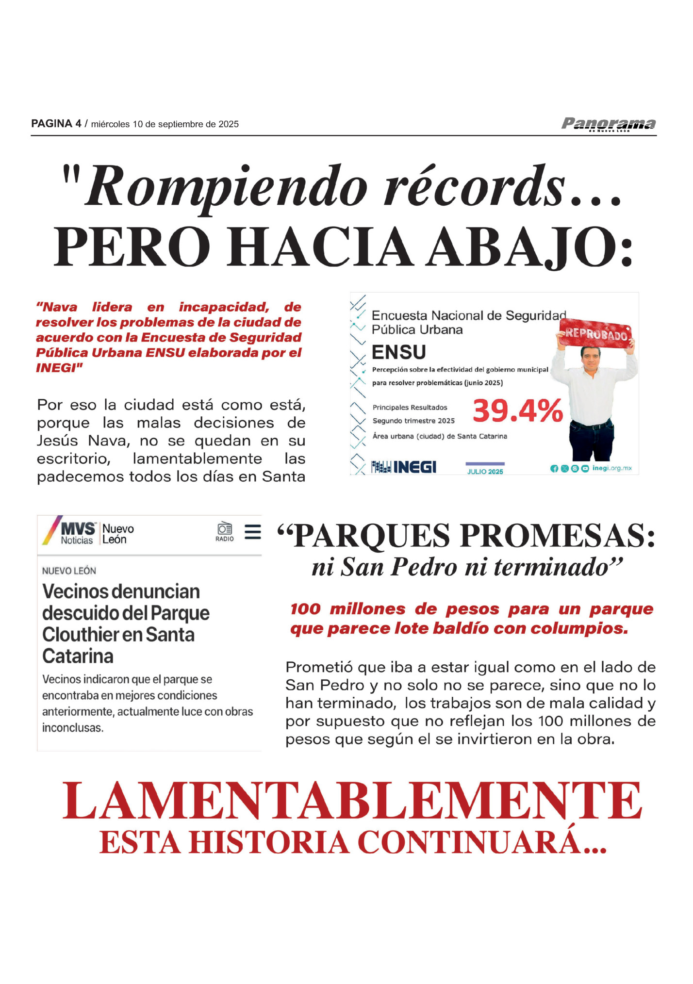 PAGINA 4 / miércoles 10 de septiembre de 2025