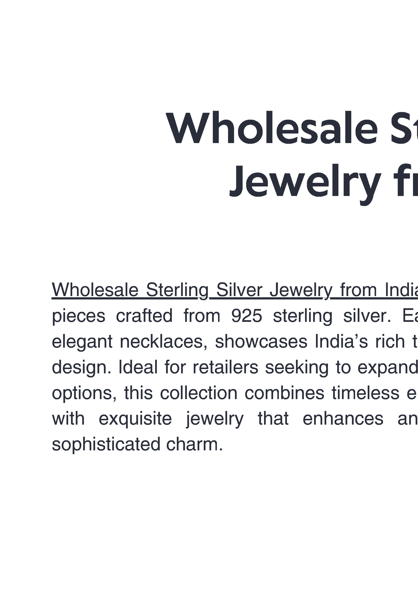 Wholesale Sterling Silver