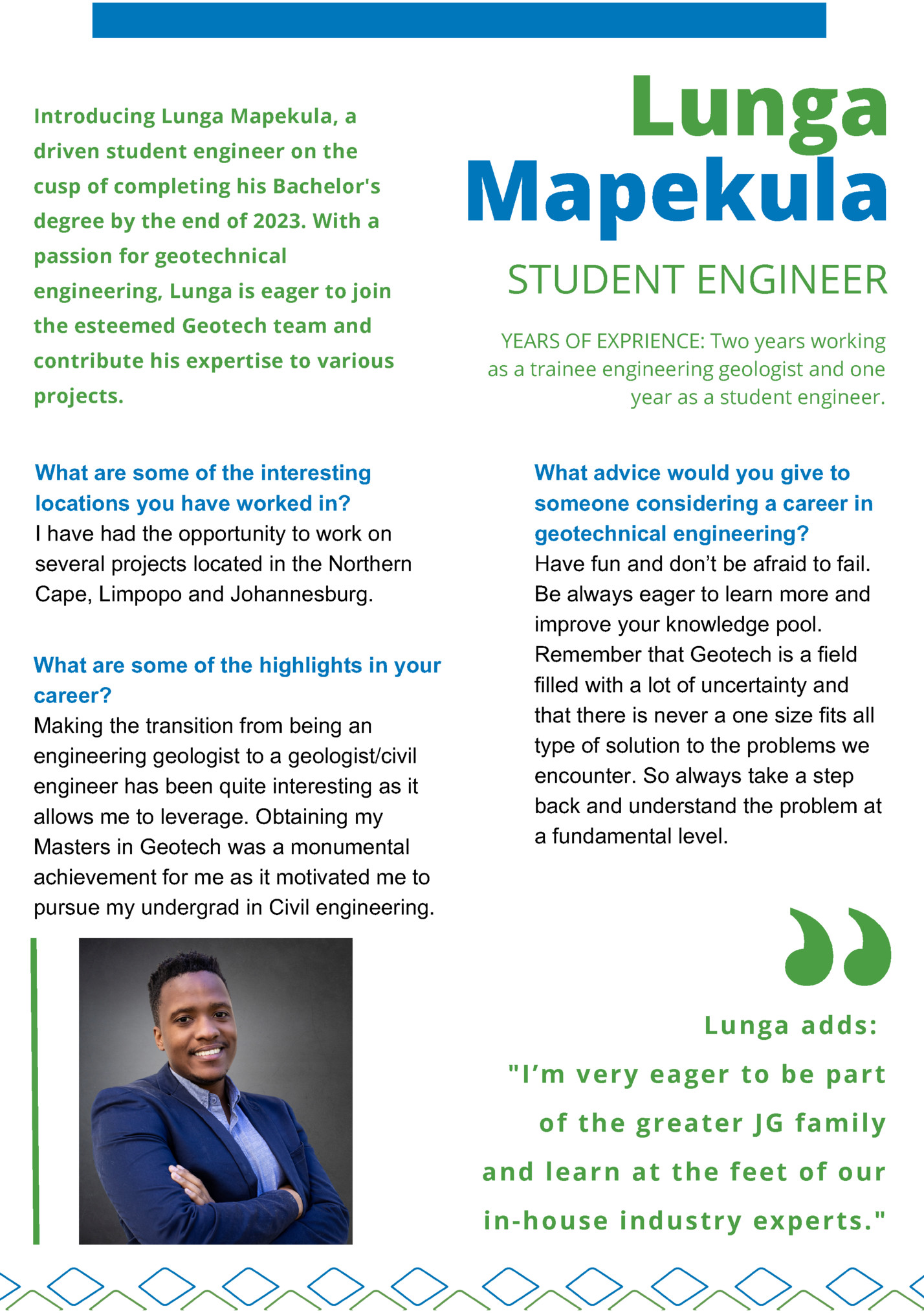 Introducing Lunga Mapekula, a