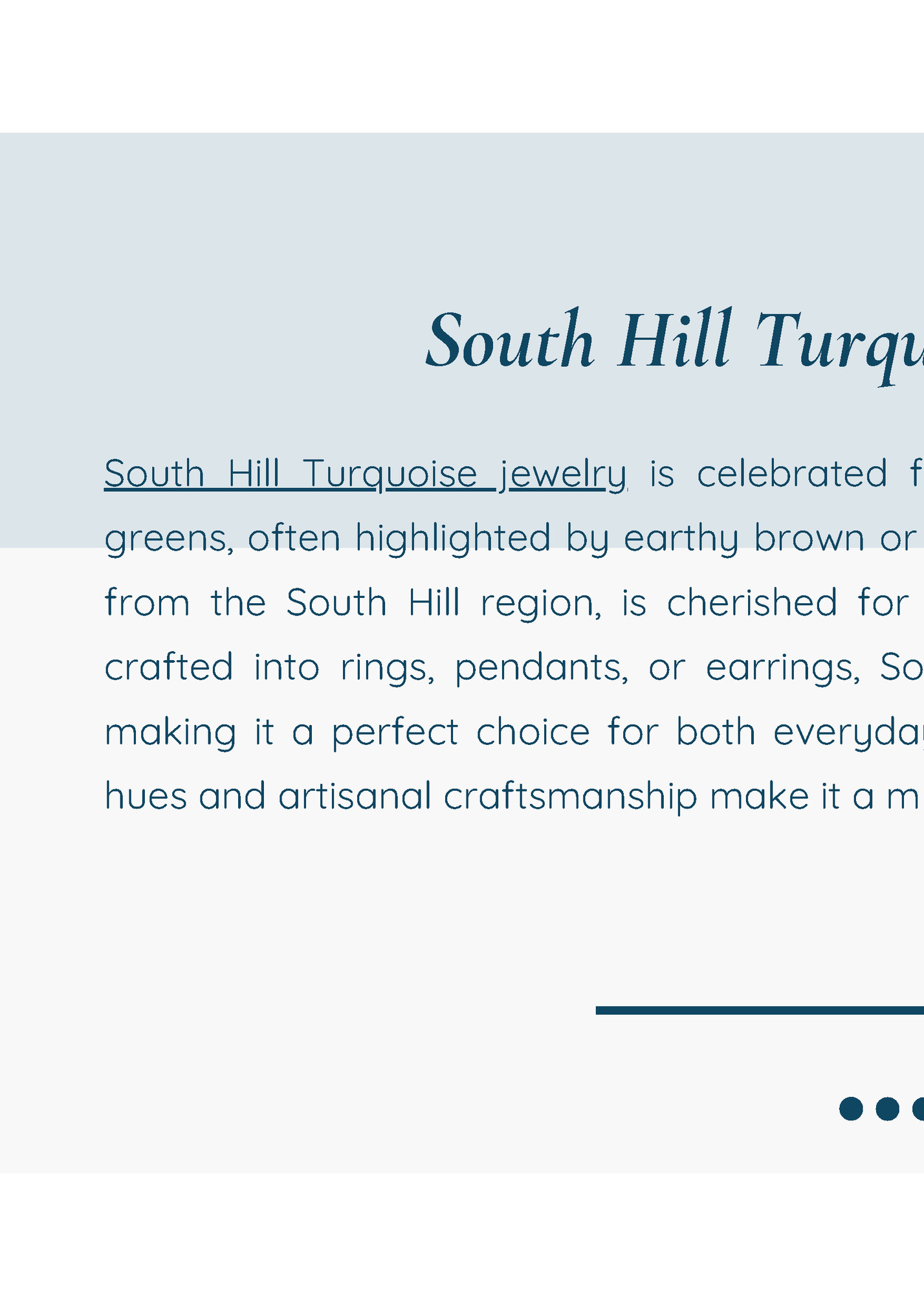 South Hill Turquoise Jewelry