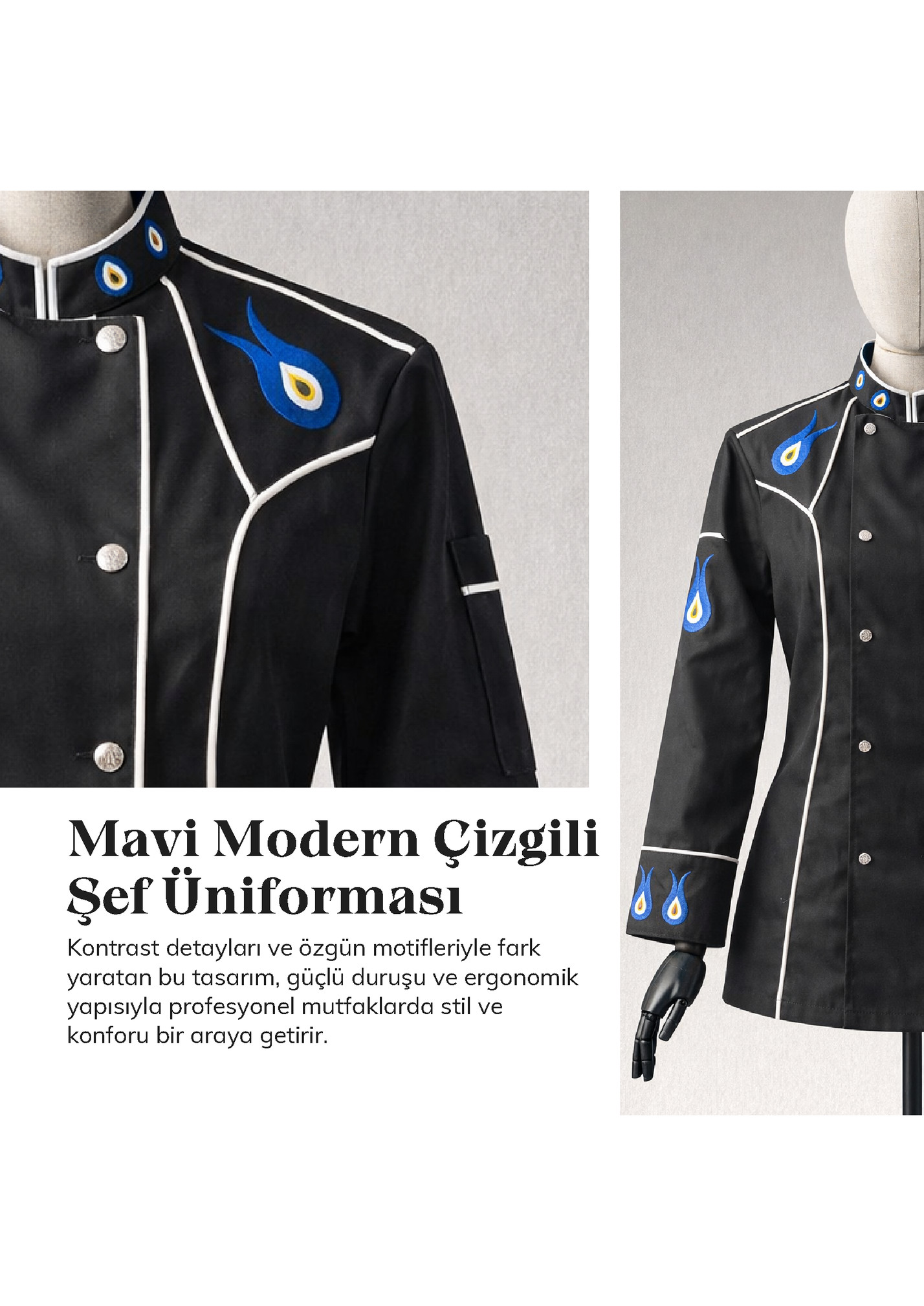 Mavi Modern Çizgili