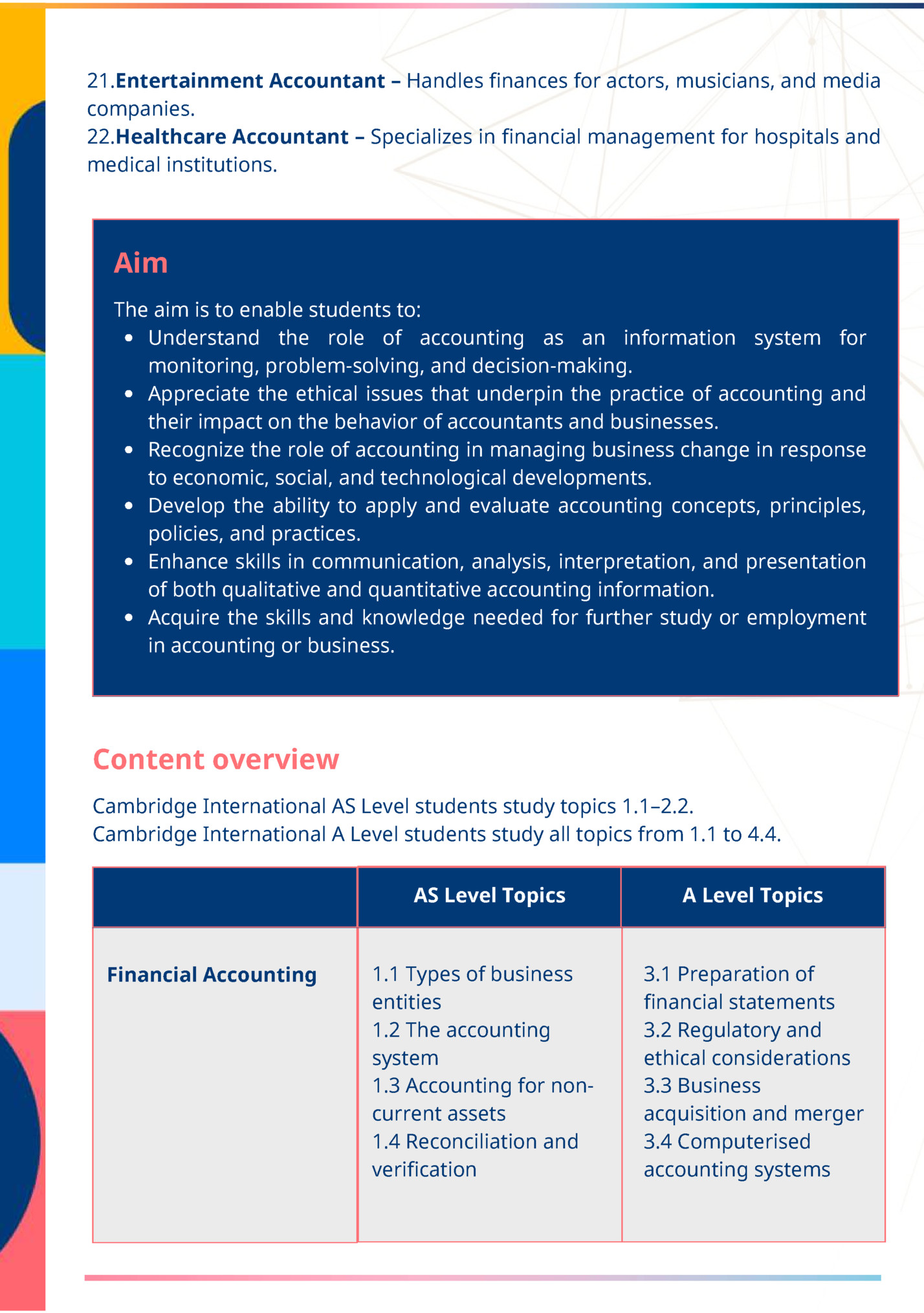 21.Entertainment Accountant – Handles finances for actors, musicians, and media