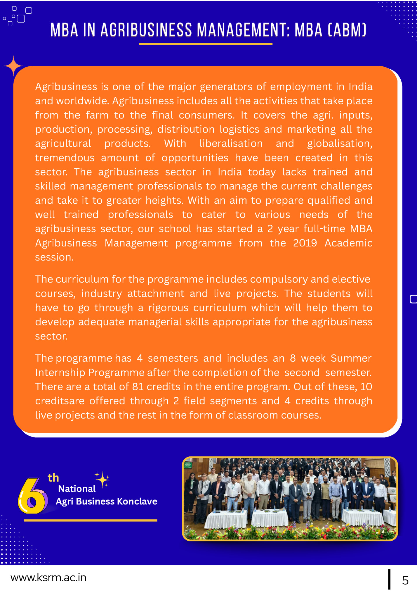 MBA IN AGRIBUSINESS MANAGEMENT: MBA (ABM)