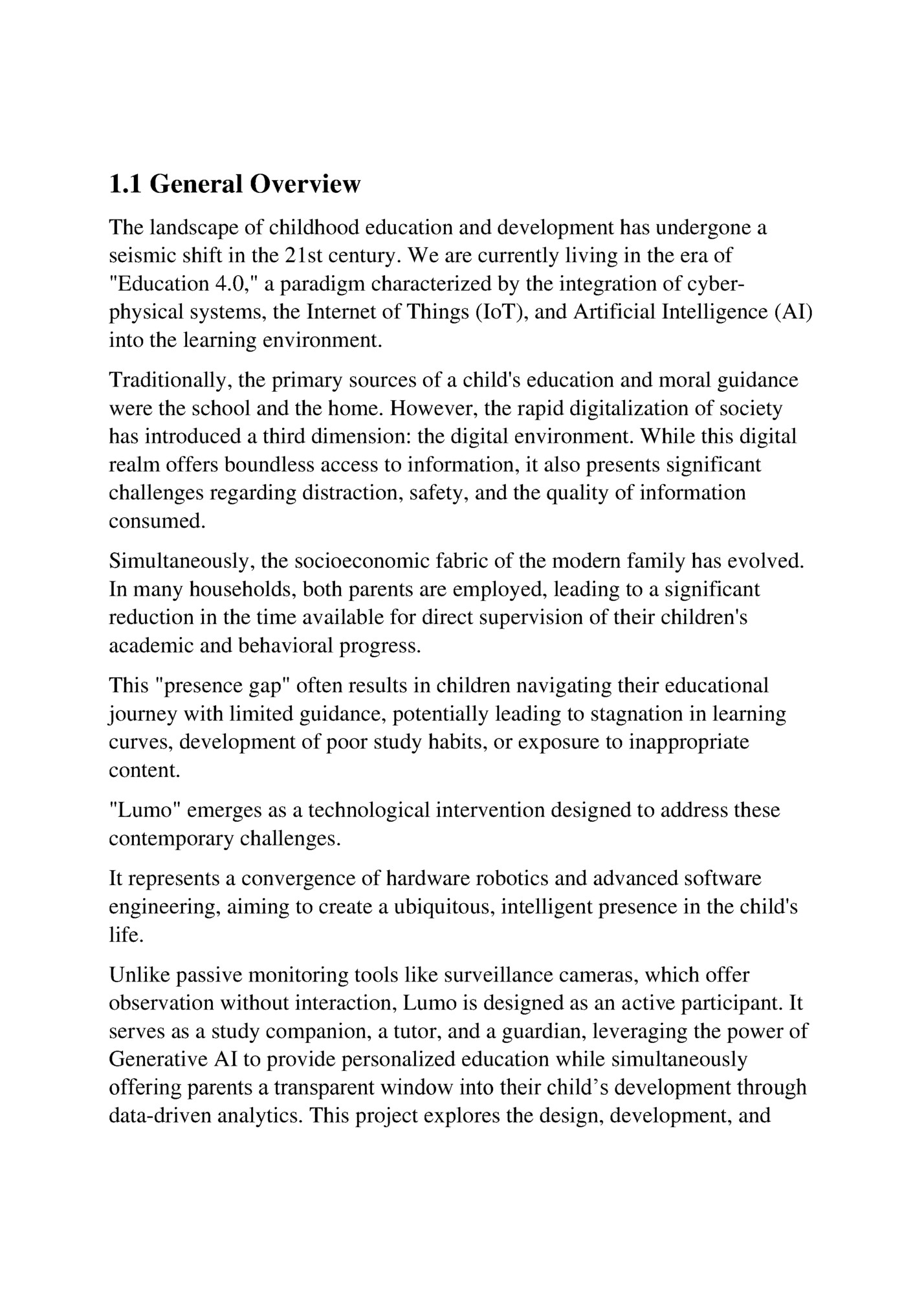 1.1 General Overview 1.1 General Overview