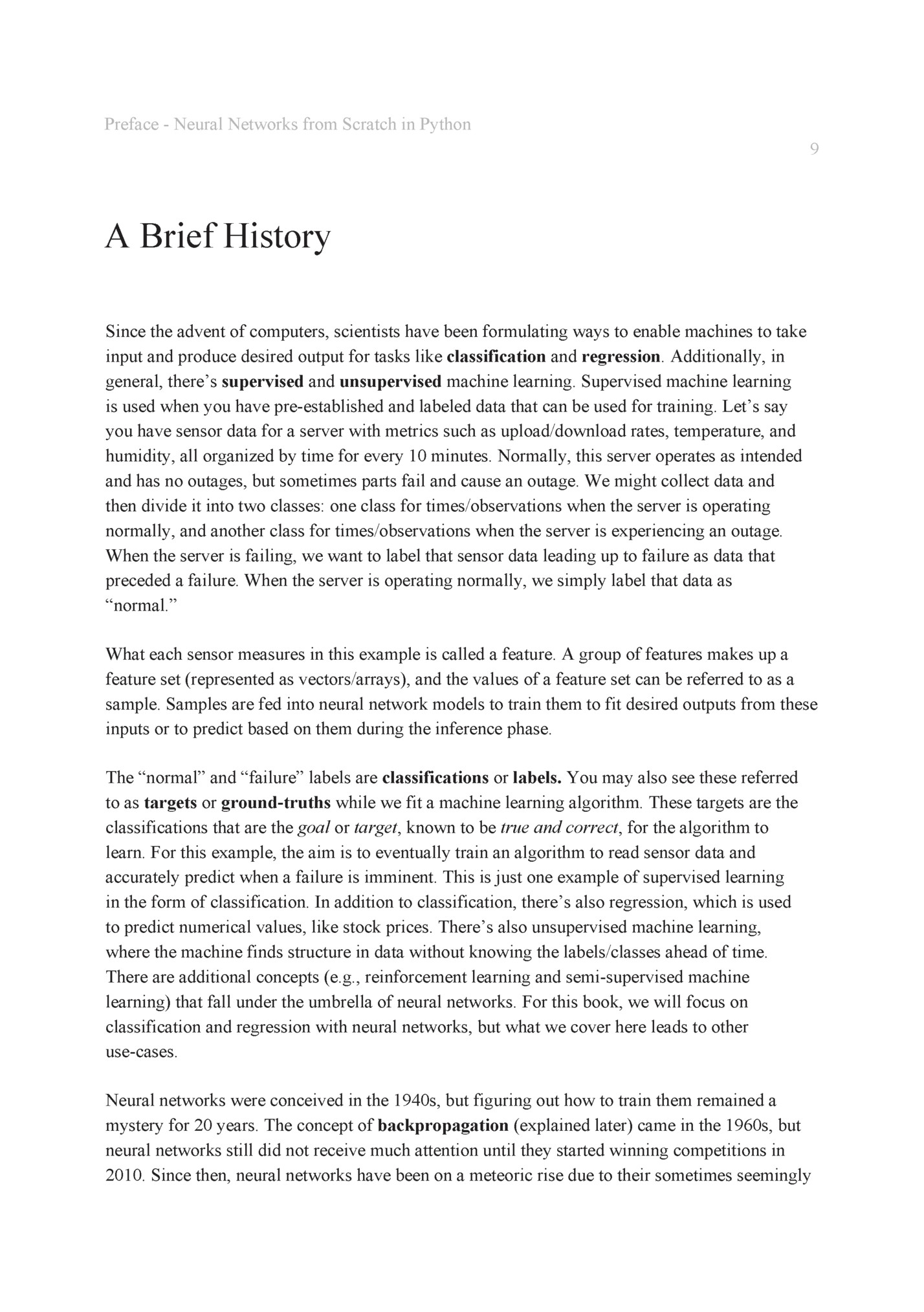 Preface - Neural Networks from Scratch in Python Preface - Neural Networks from Scratch in Python