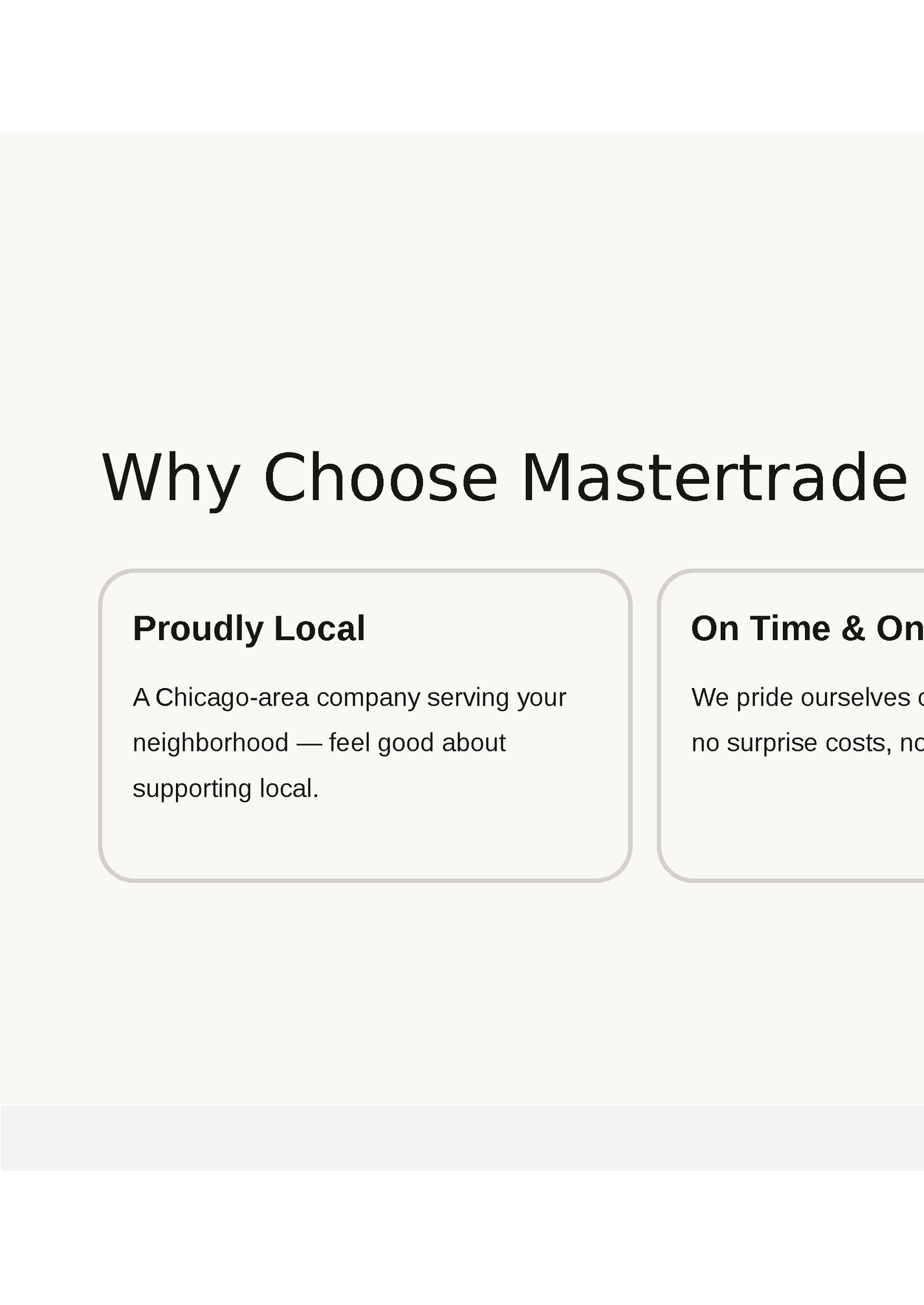 Why Choose Mastertrade Plumbing