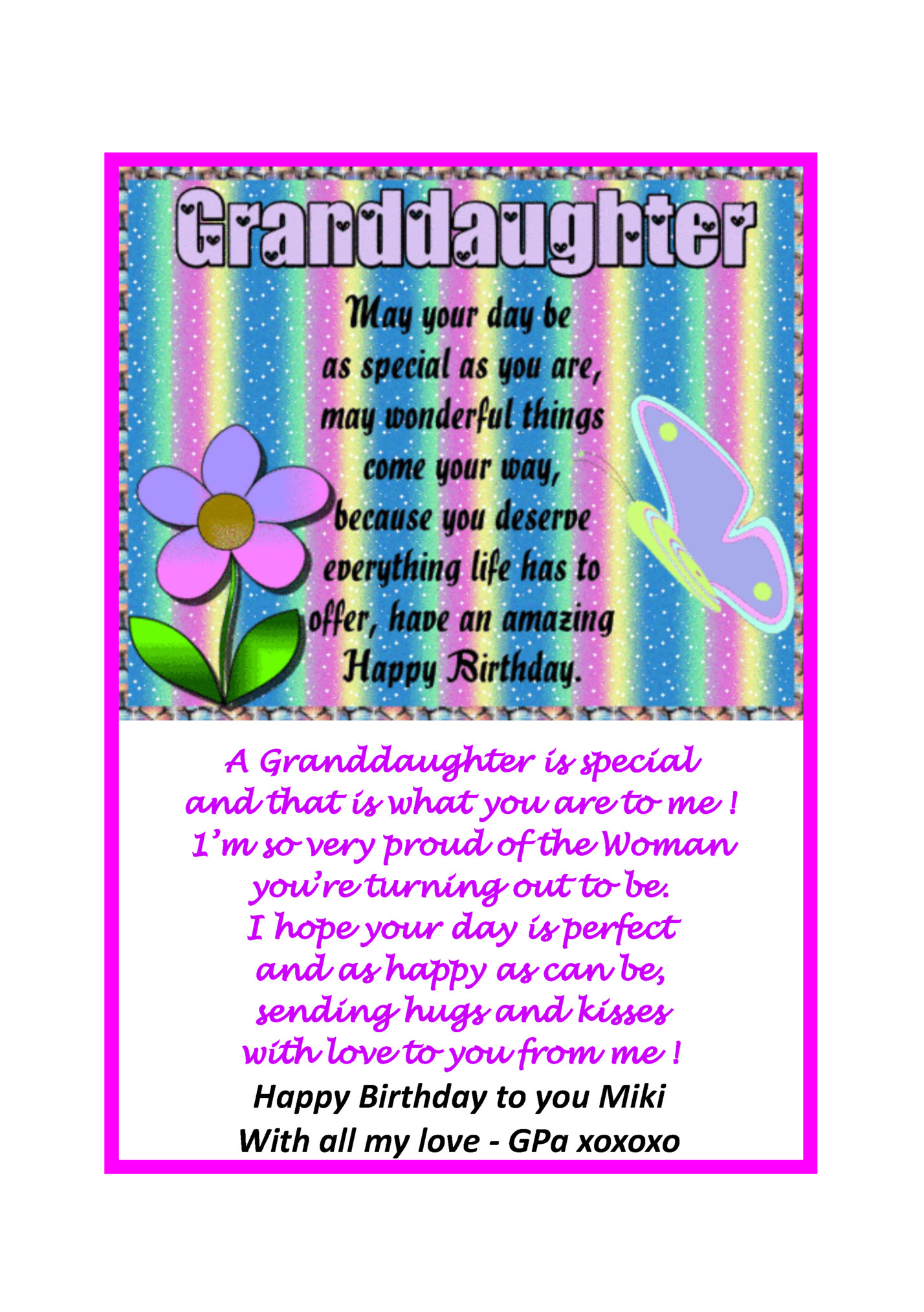 A Granddaughter is special