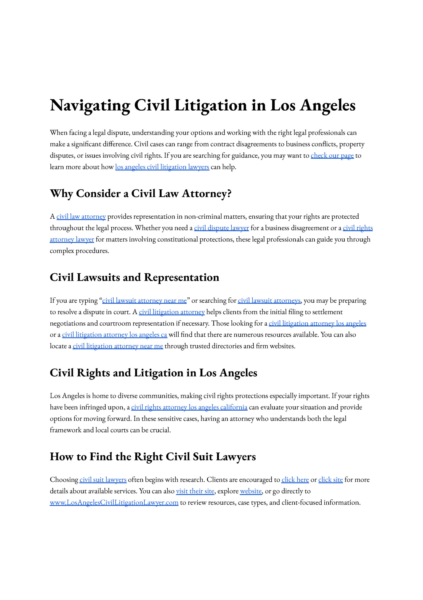 Navigating Civil Litigation in Los Angeles