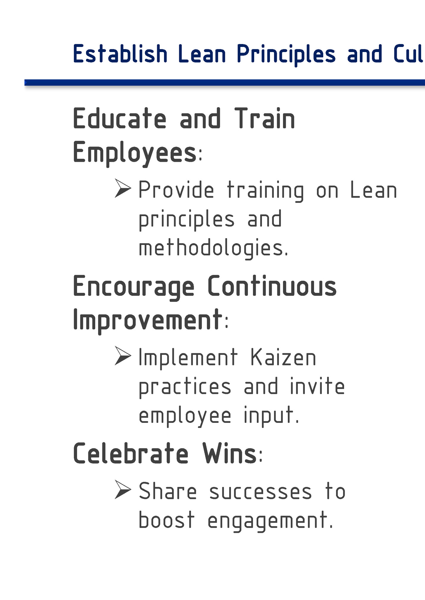 Establish Lean Principles and Culture/建立精益原则和文化