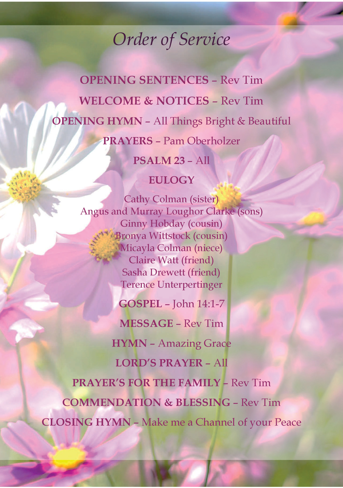 Order of Service Order of Service