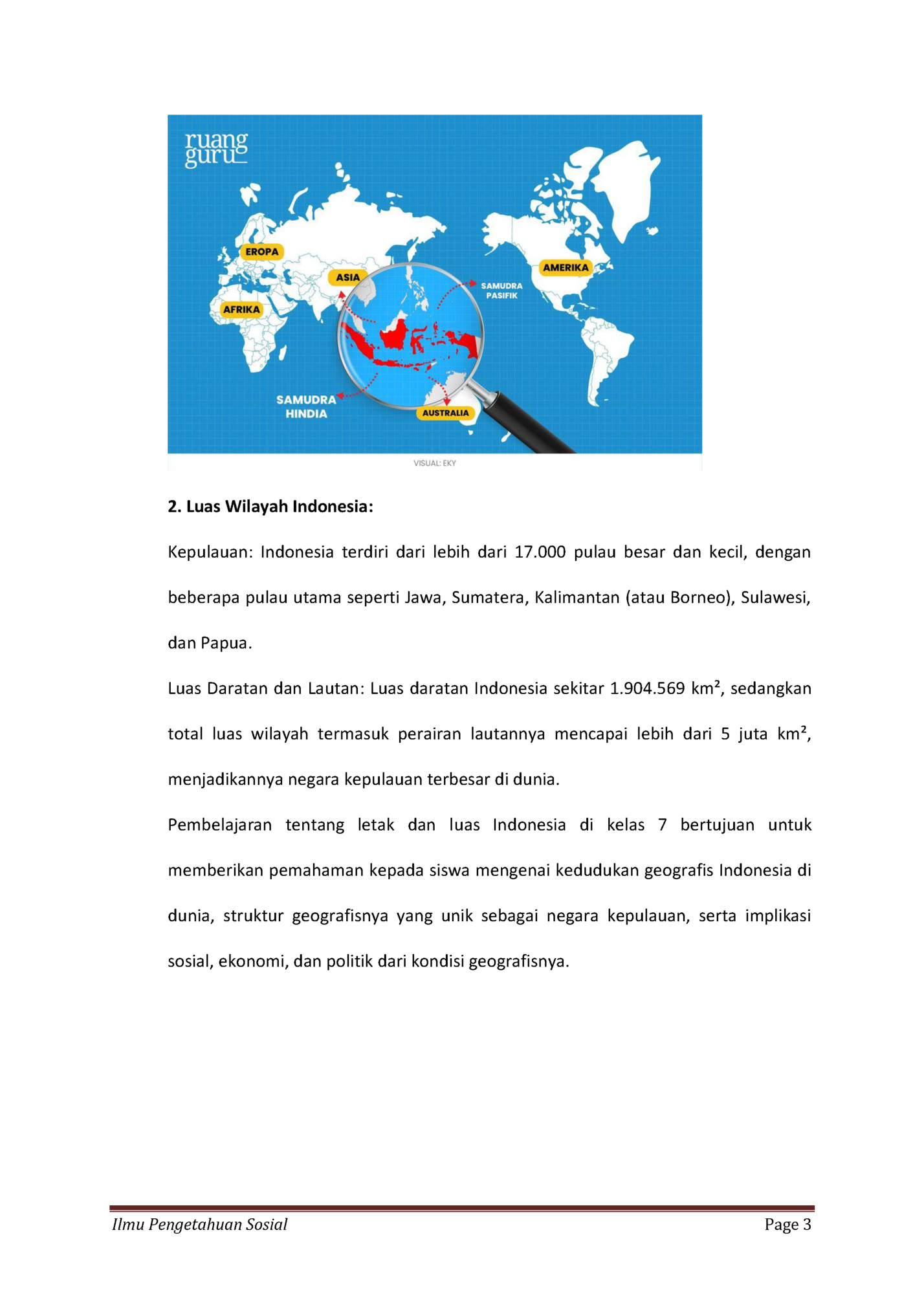 2. Luas Wilayah Indonesia: