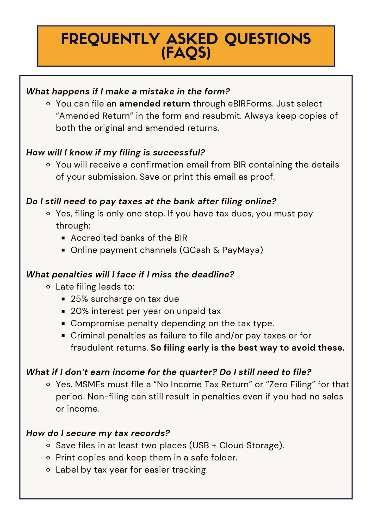 FREQUENTLY ASKED QUESTIONS