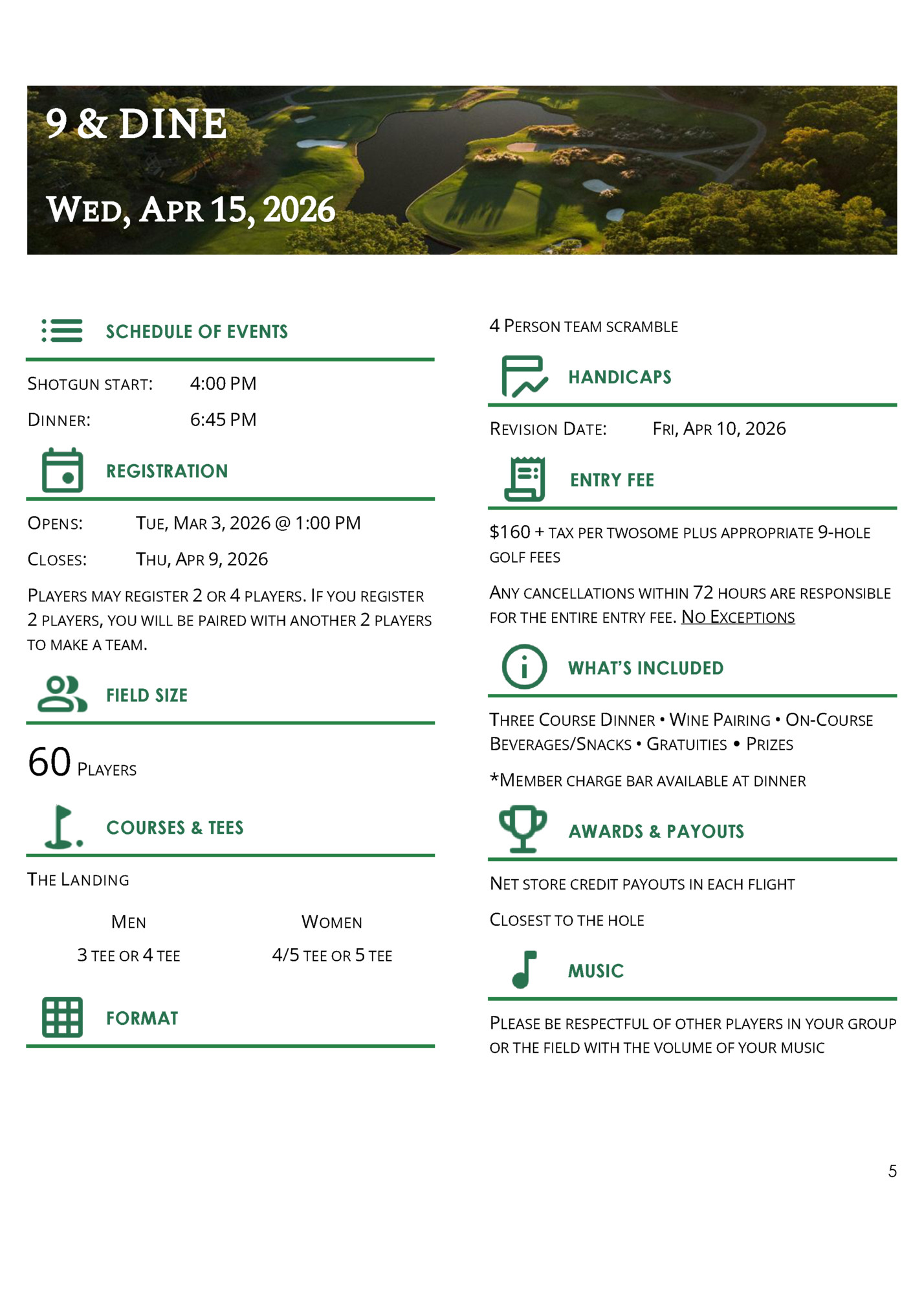 4 PERSON TEAM SCRAMBLE 4 PERSON TEAM SCRAMBLE