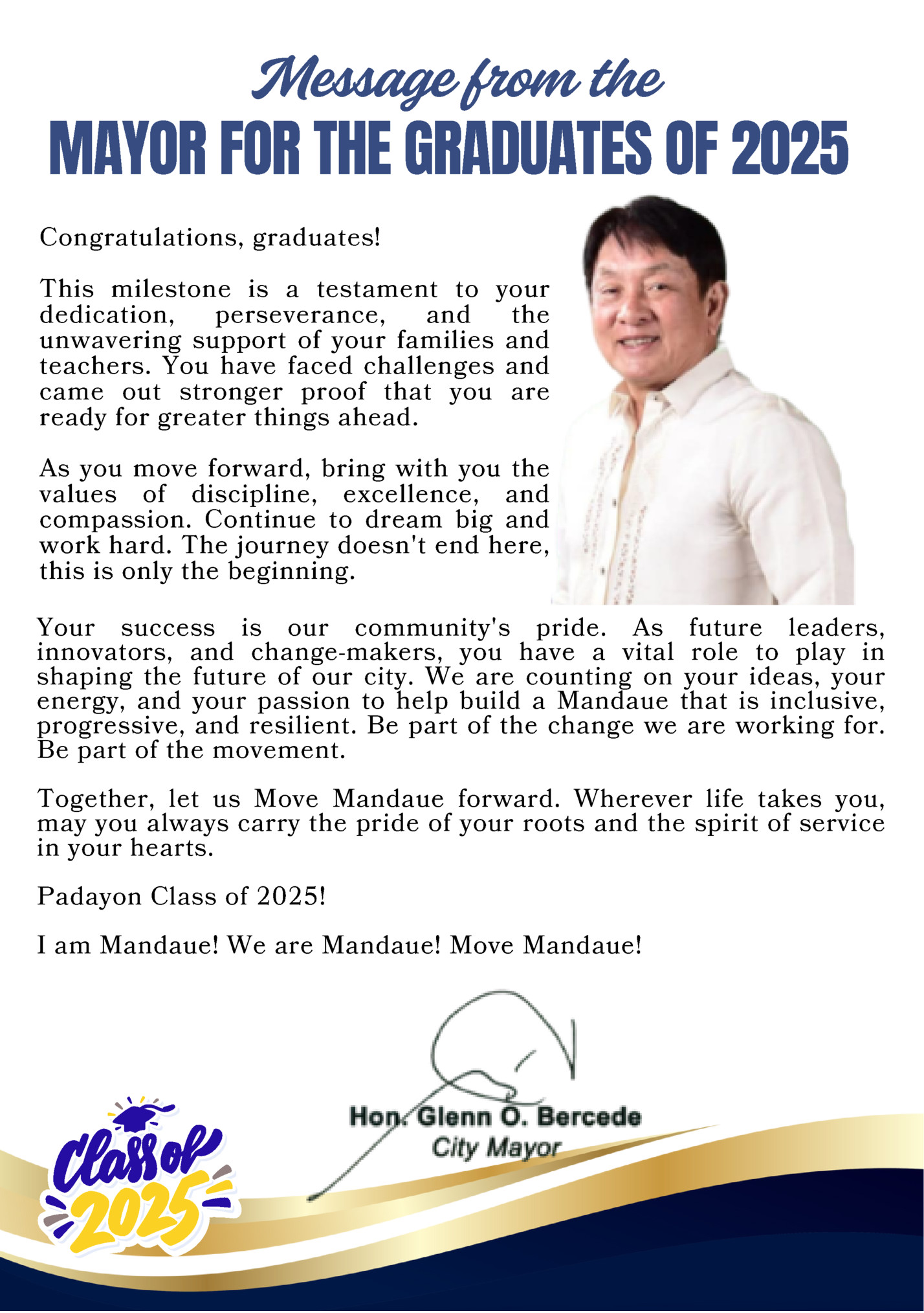 Message from the
