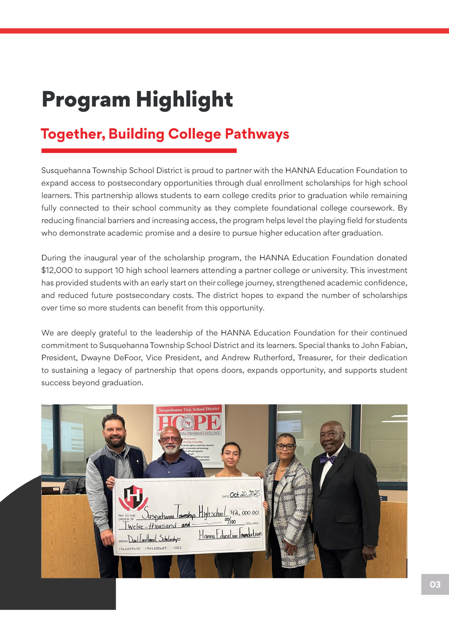 Program Highlight Program Highlight