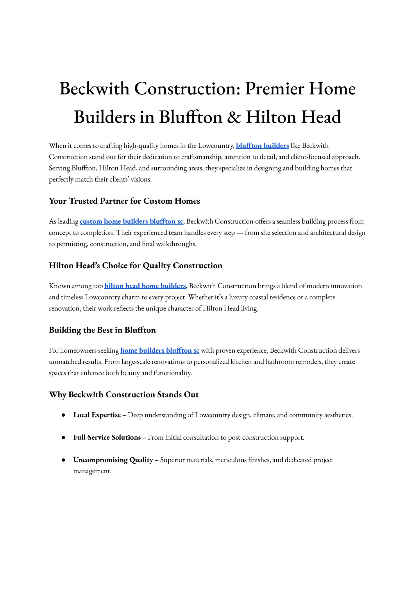 Beckwith Construction: Premier Home