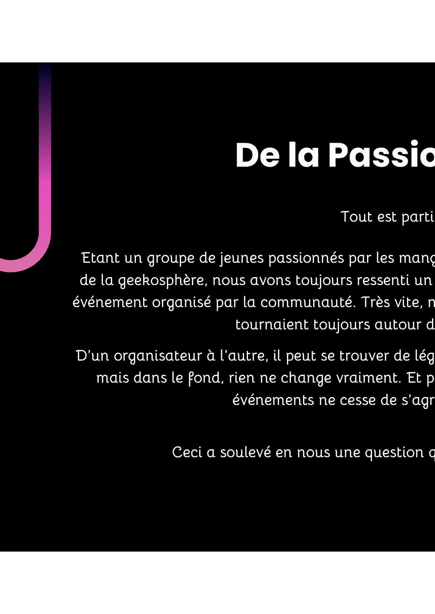 De la Passion à l’Action De la Passion à l’Action