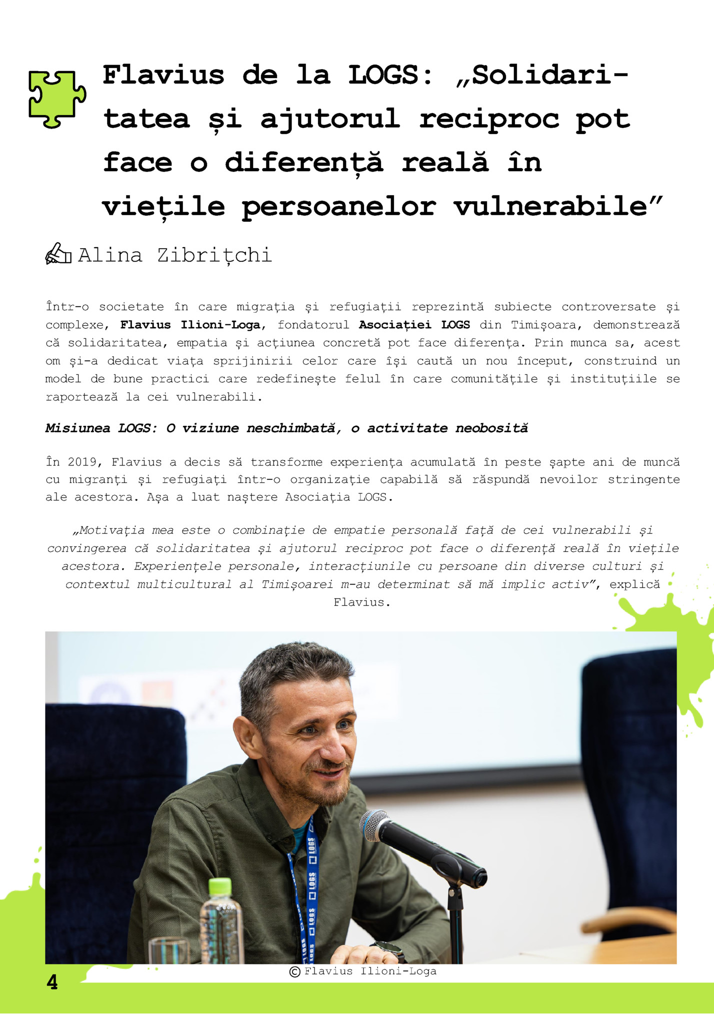 Flavius de la LOGS: „Solidaritatea și ajutorul reciproc pot