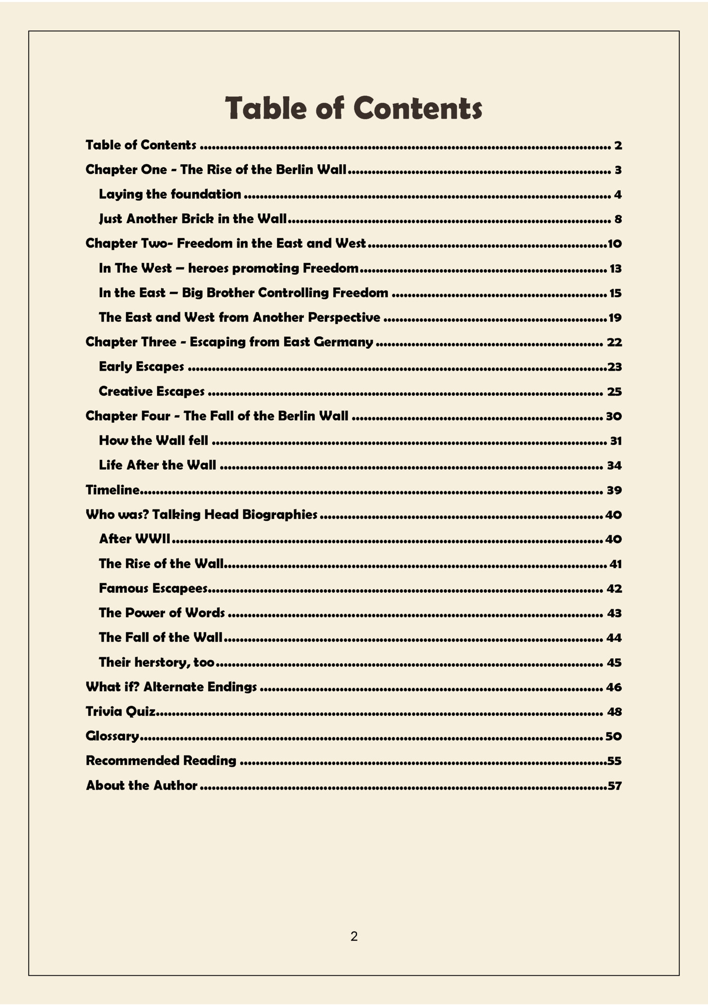 Table of Contents