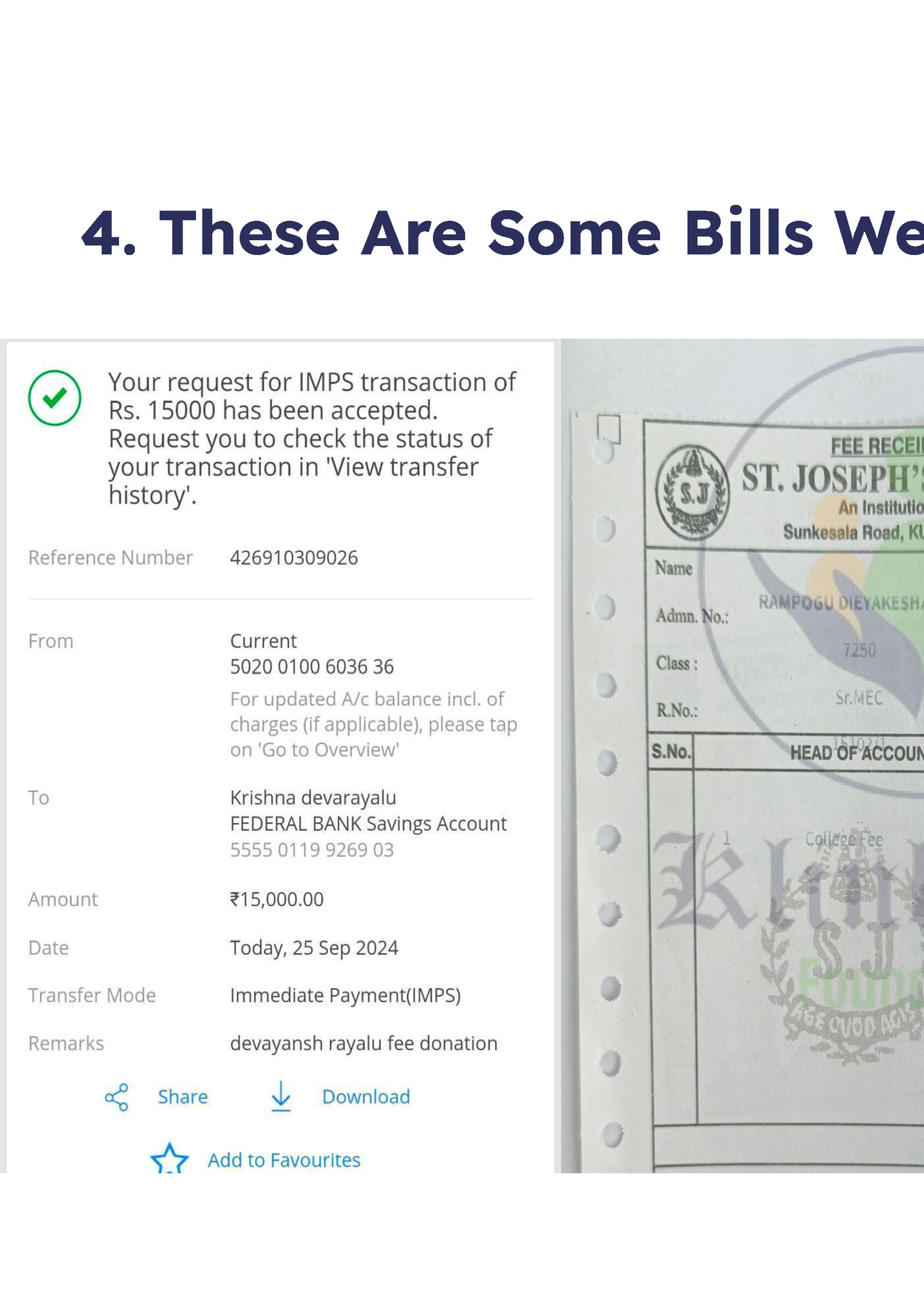 4. These Are Some Bills We Paid For Students