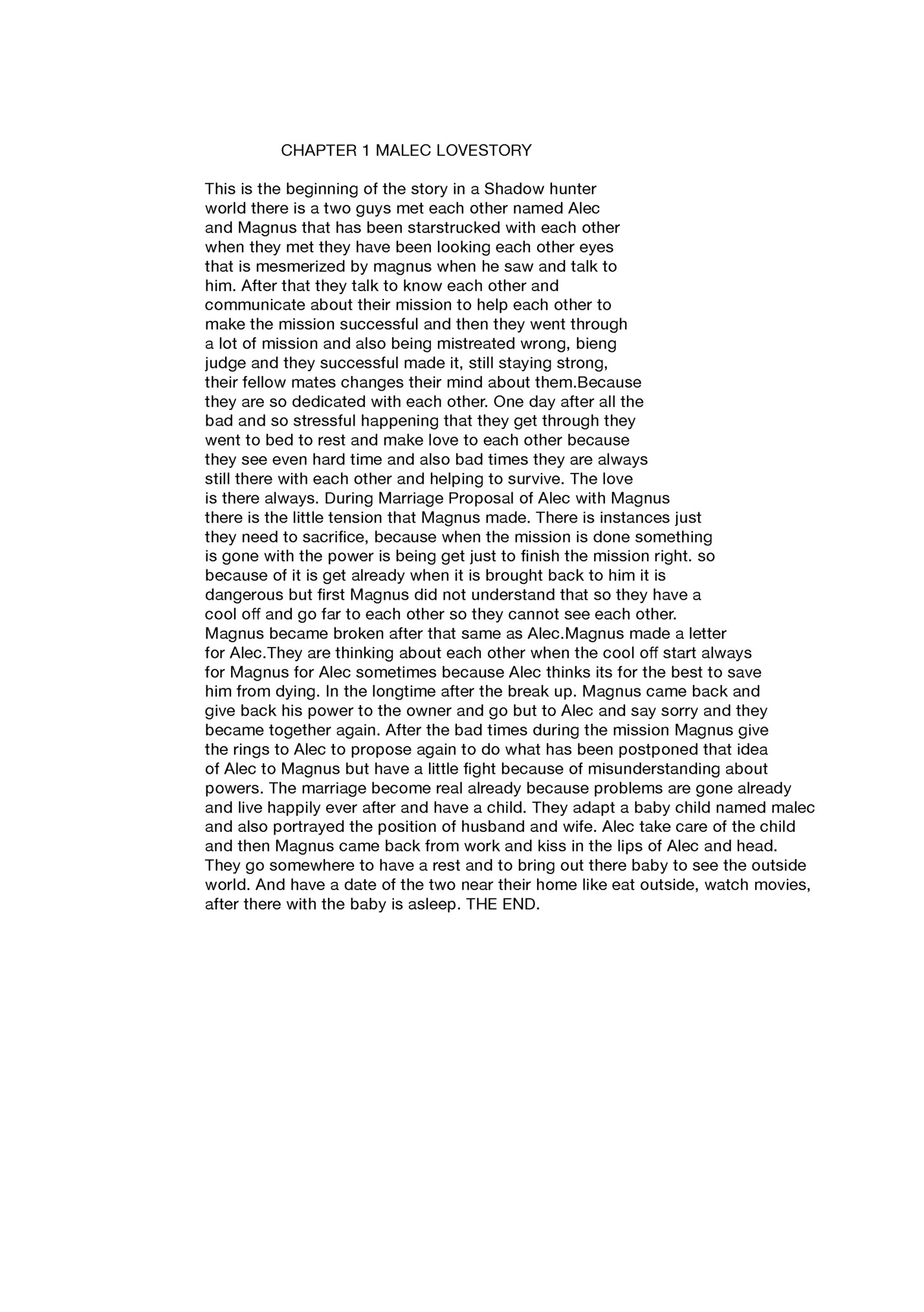 CHAPTER 1 MALEC LOVESTORY