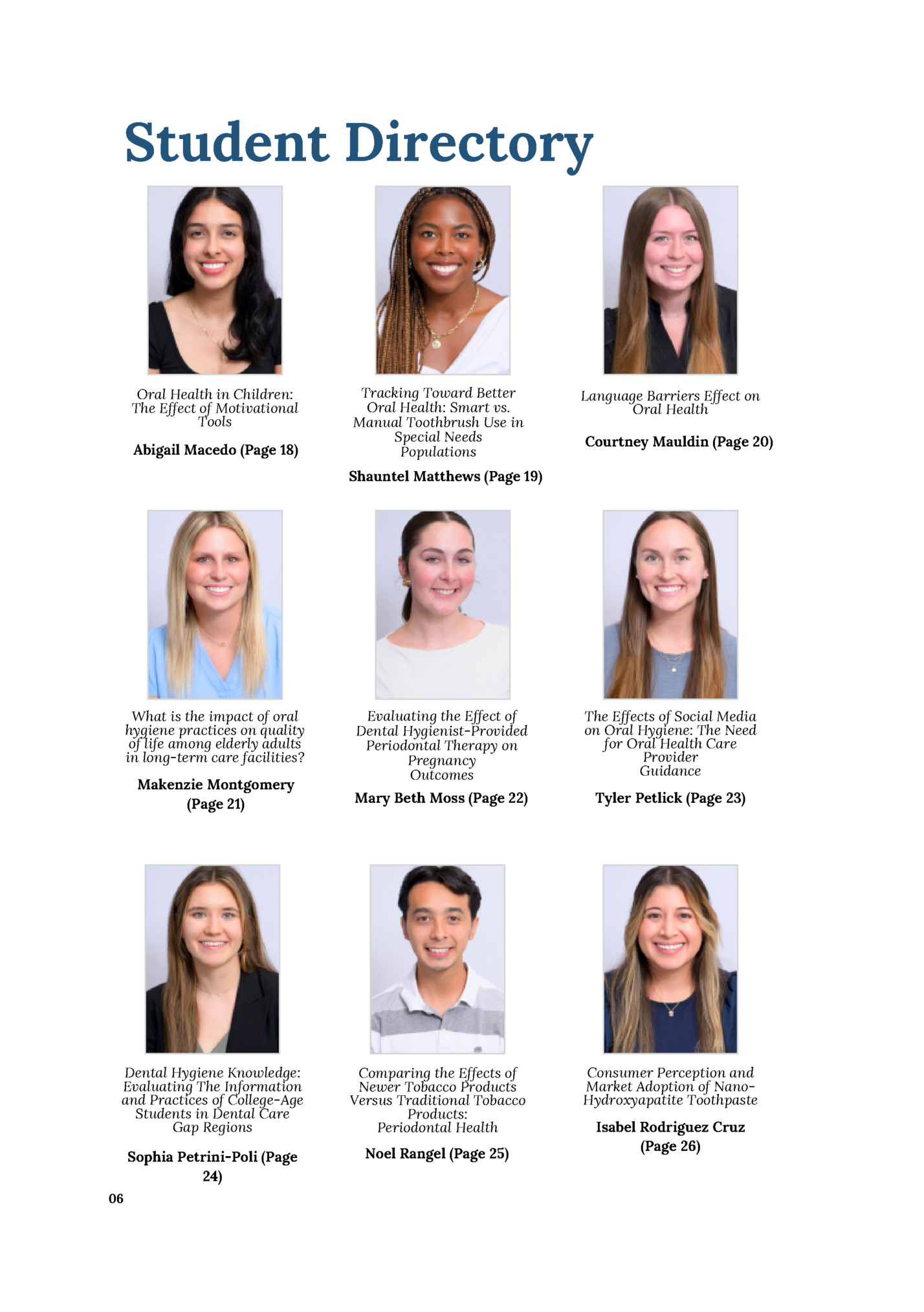 Student Directory Student Directory