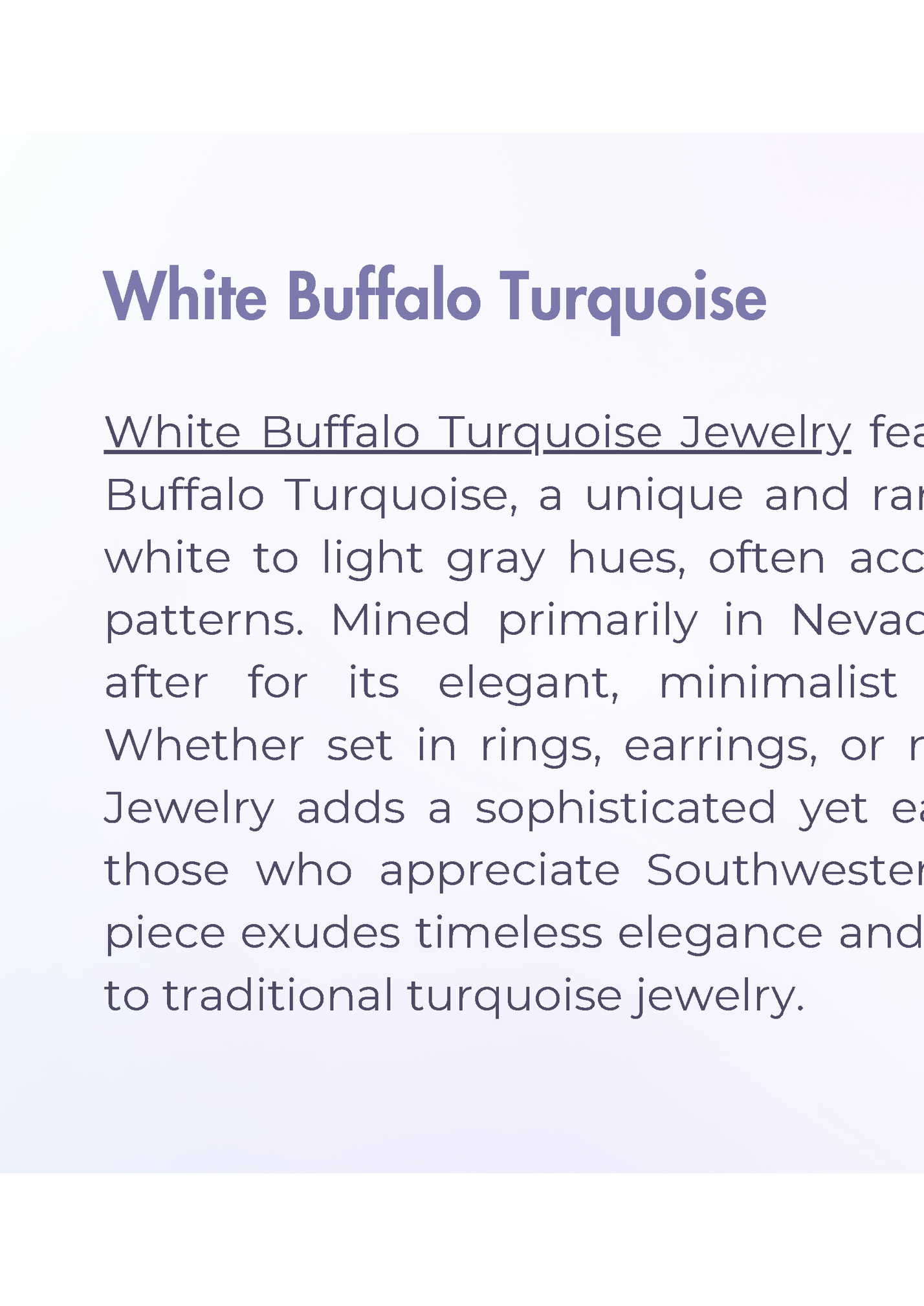 White Buffalo Turquoise White Buffalo Turquoise
