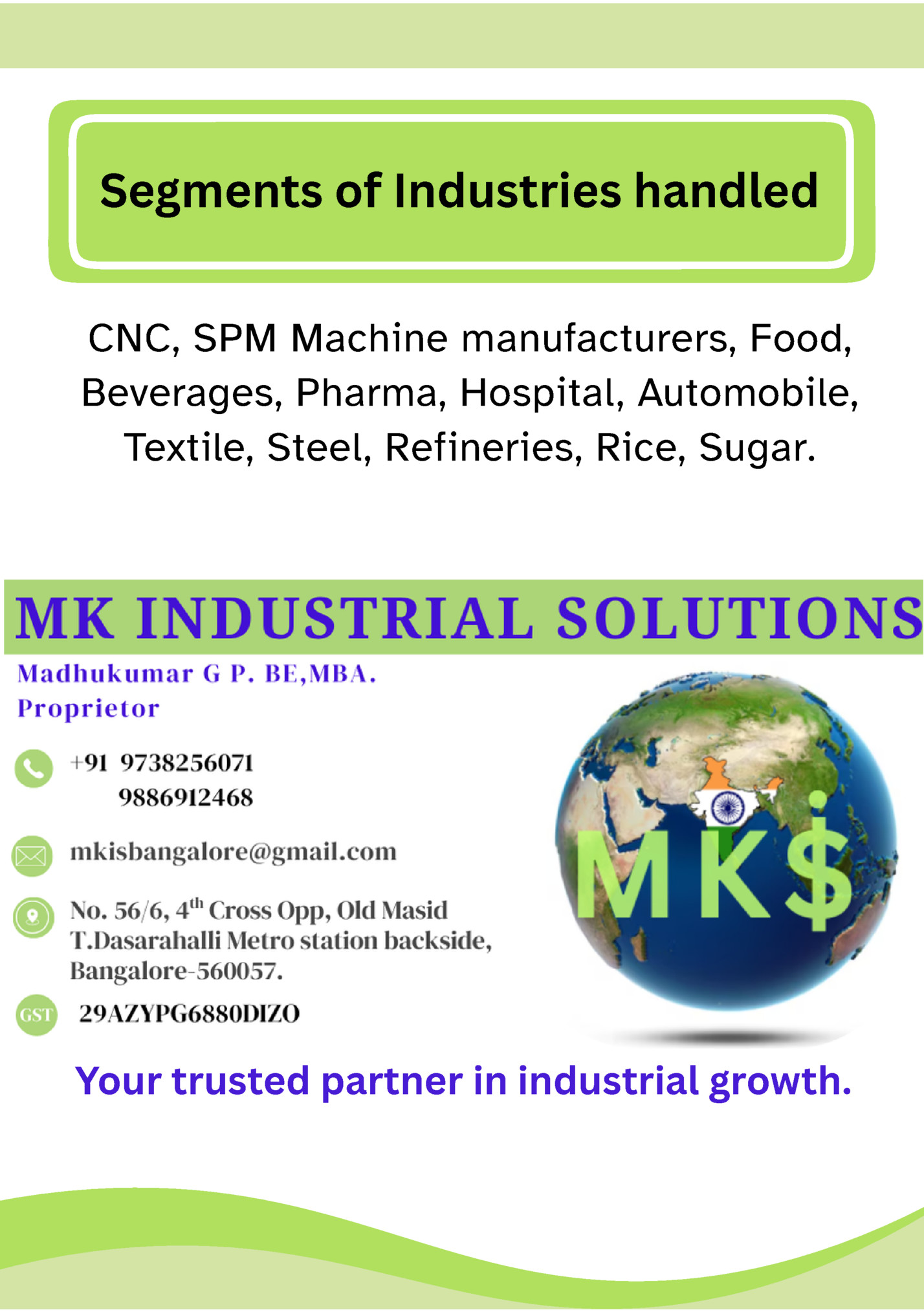 Segments of Industries handled