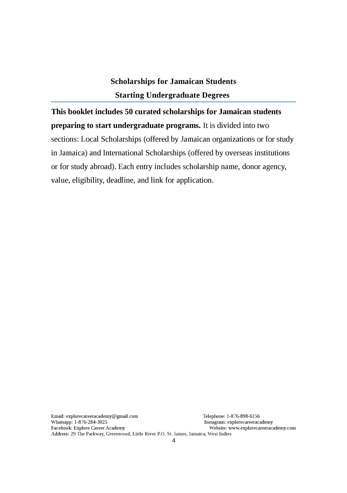 Scholarships for Jamaican Students