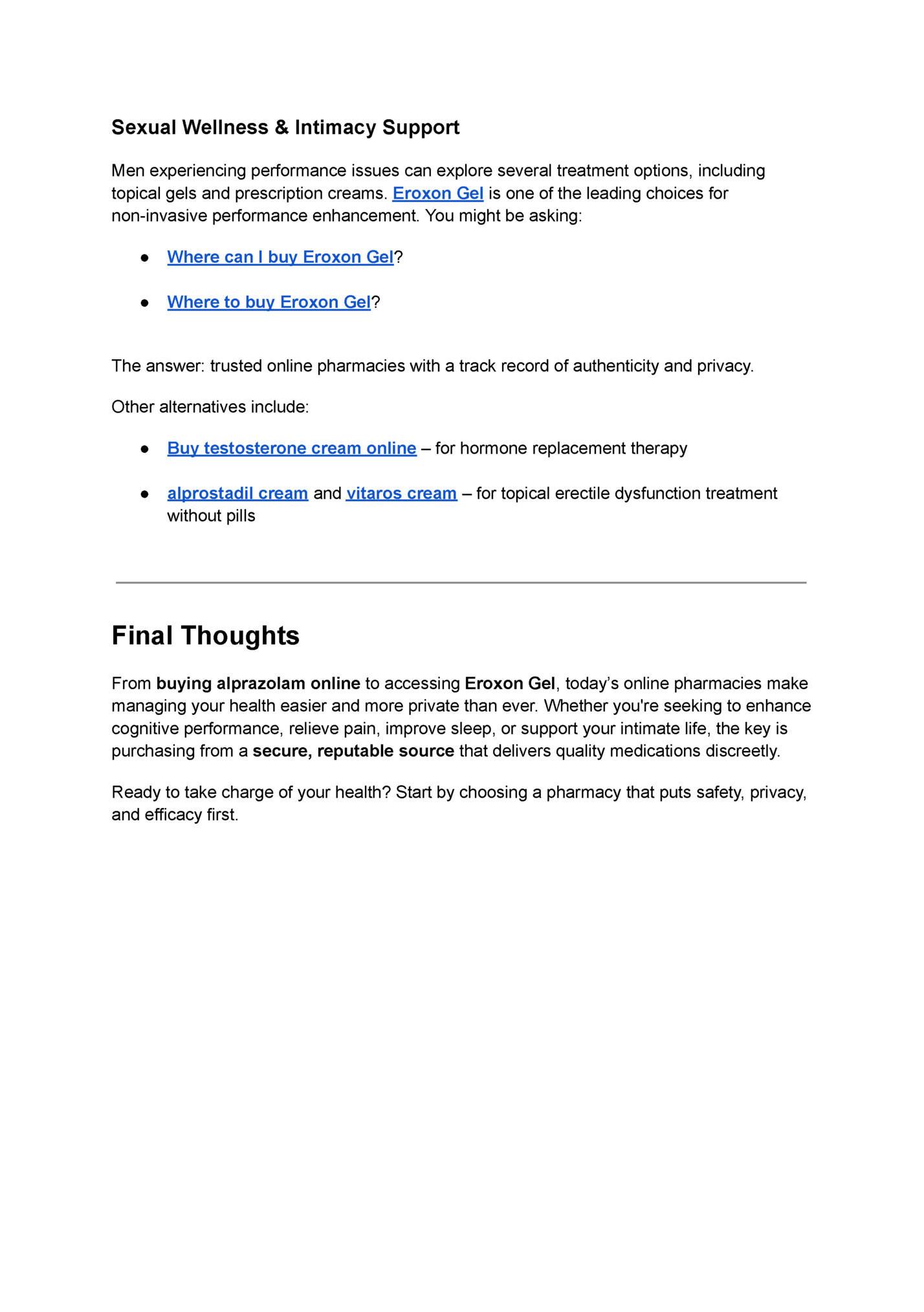 Sexual Wellness & Intimacy Support