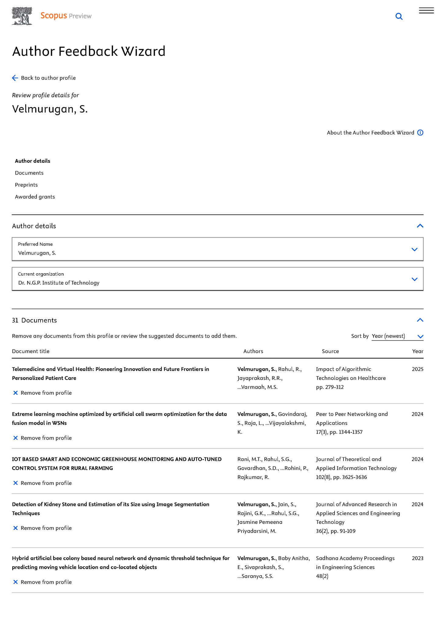 Author Feedback Wizard