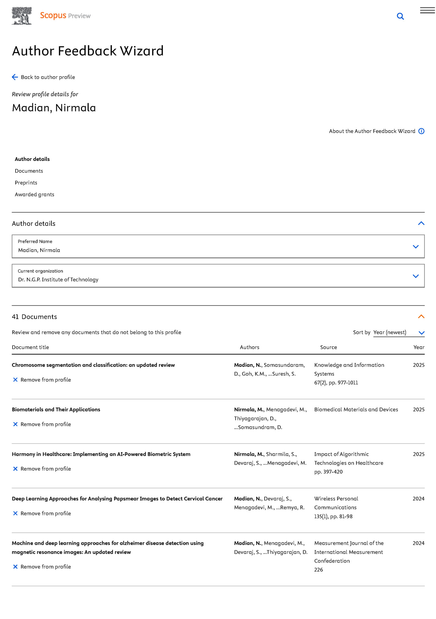 Author Feedback Wizard