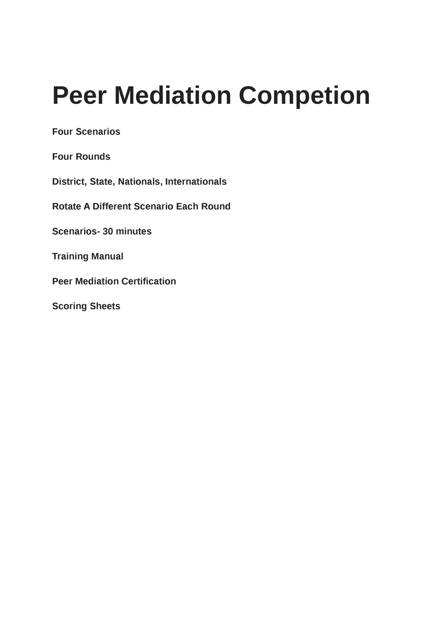 Peer Mediation Competion