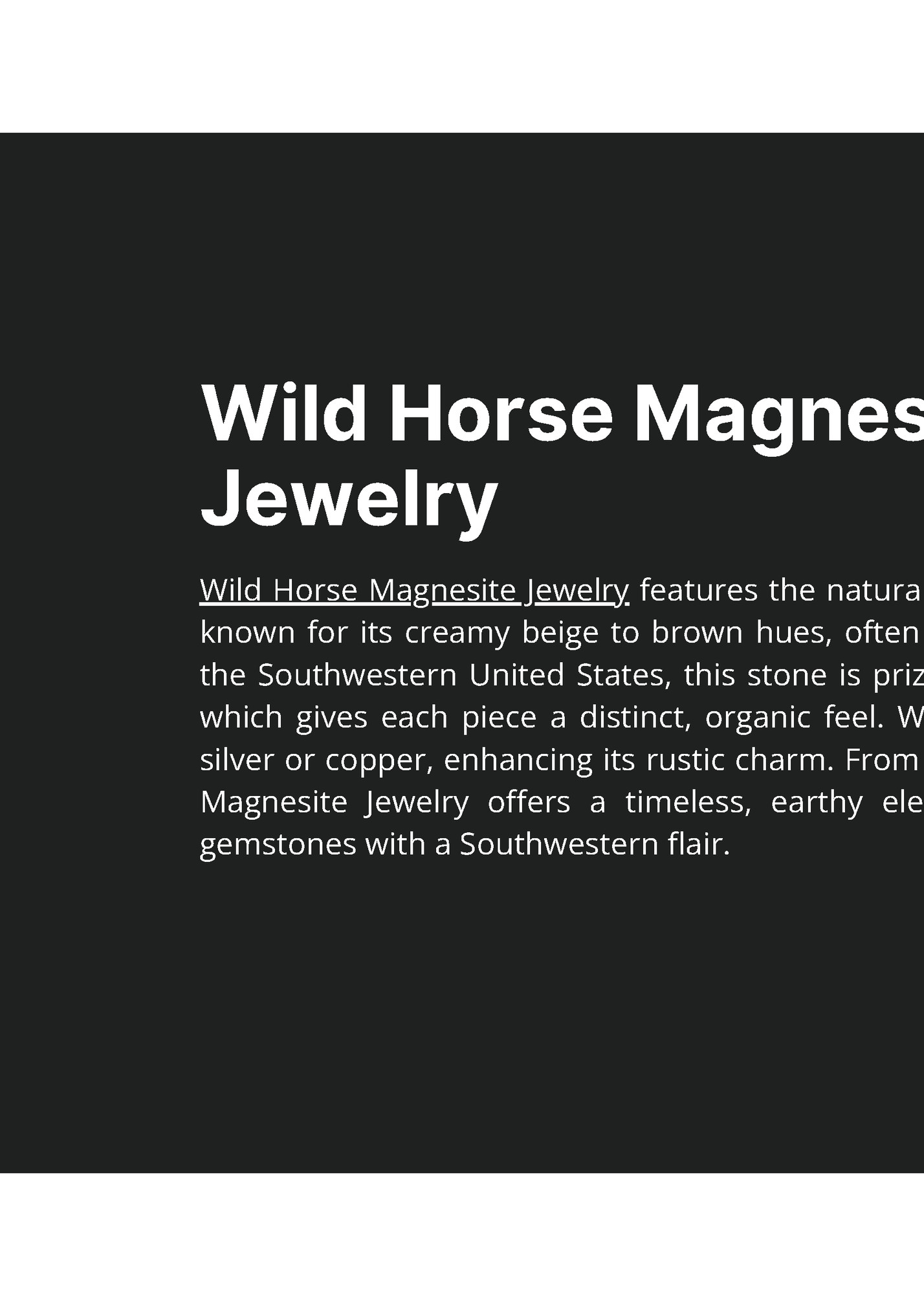 Wild Horse Magnesite