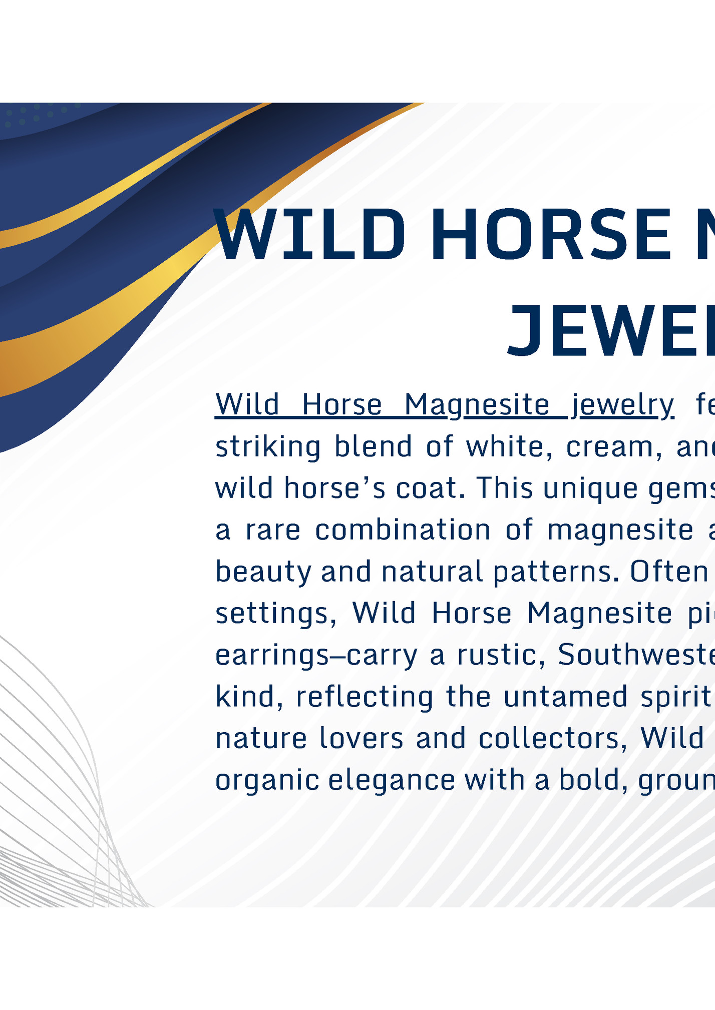 WILD HORSE MAGNESITE WILD HORSE MAGNESITE