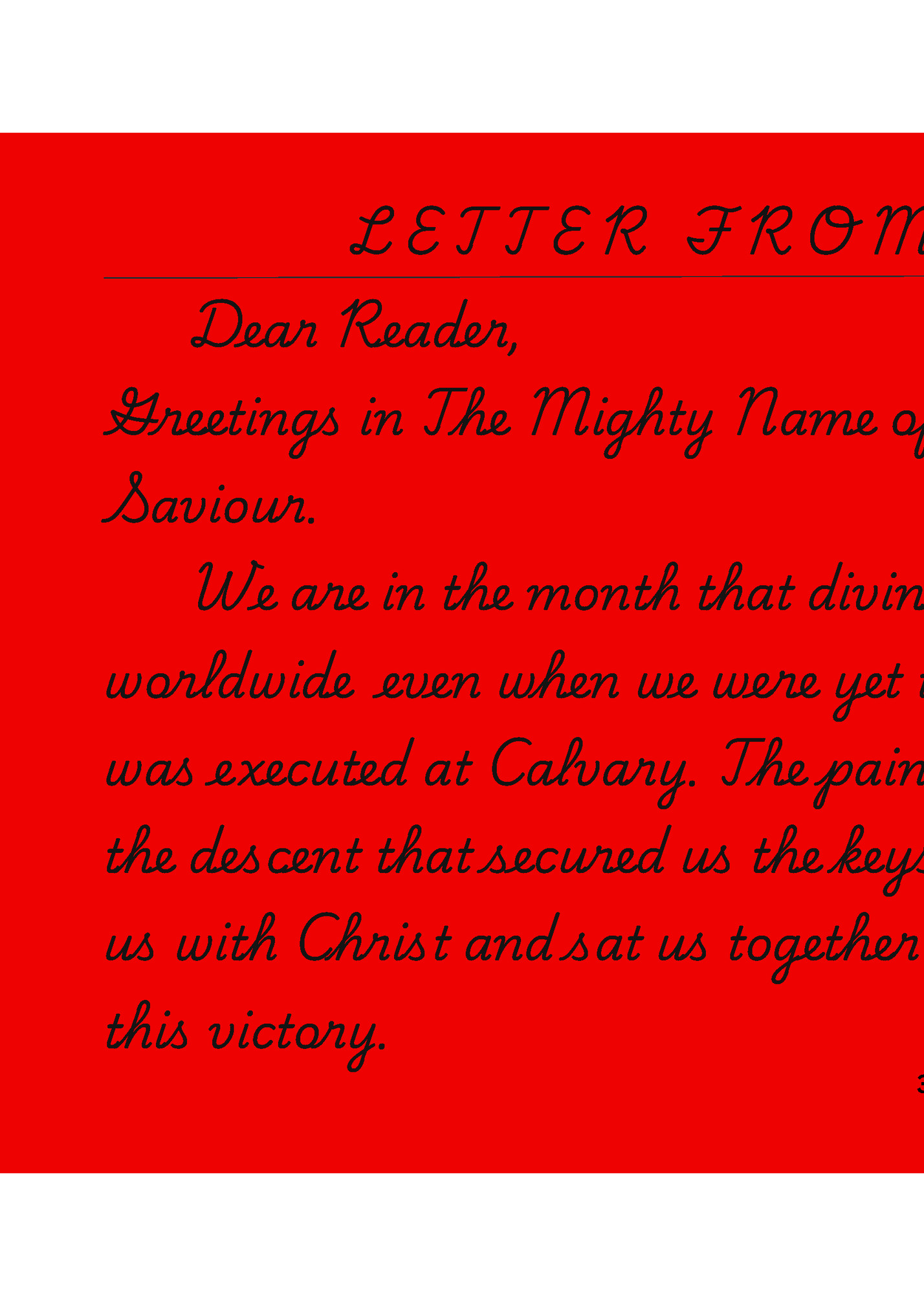 LETTER FROM THE EDITOR