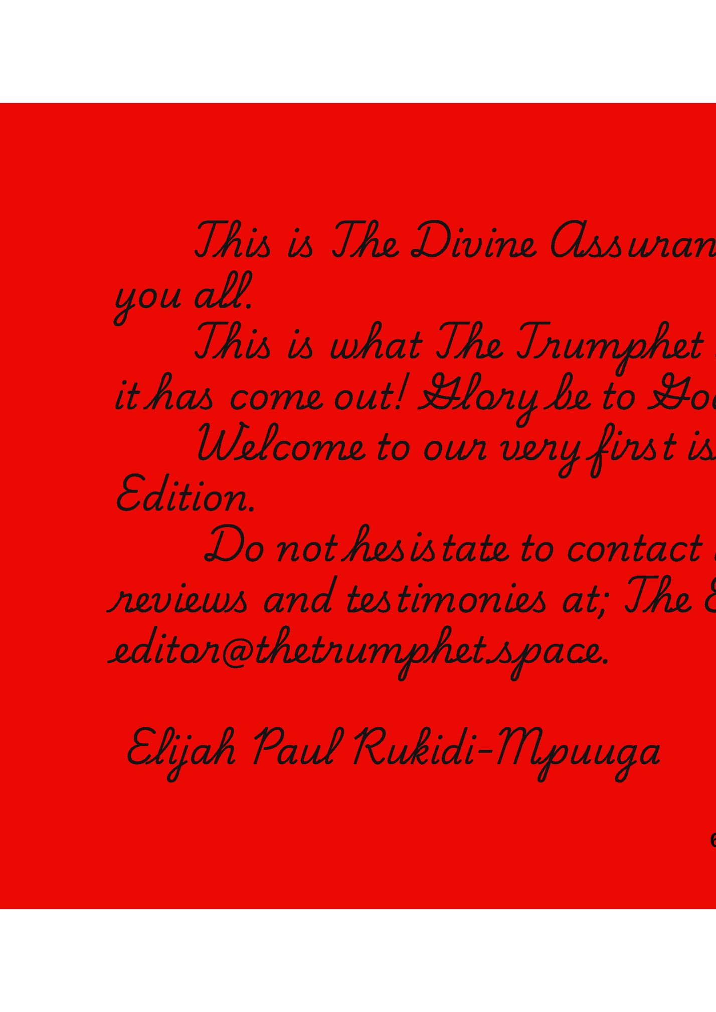 This is The Divine Assurance into which I welcome