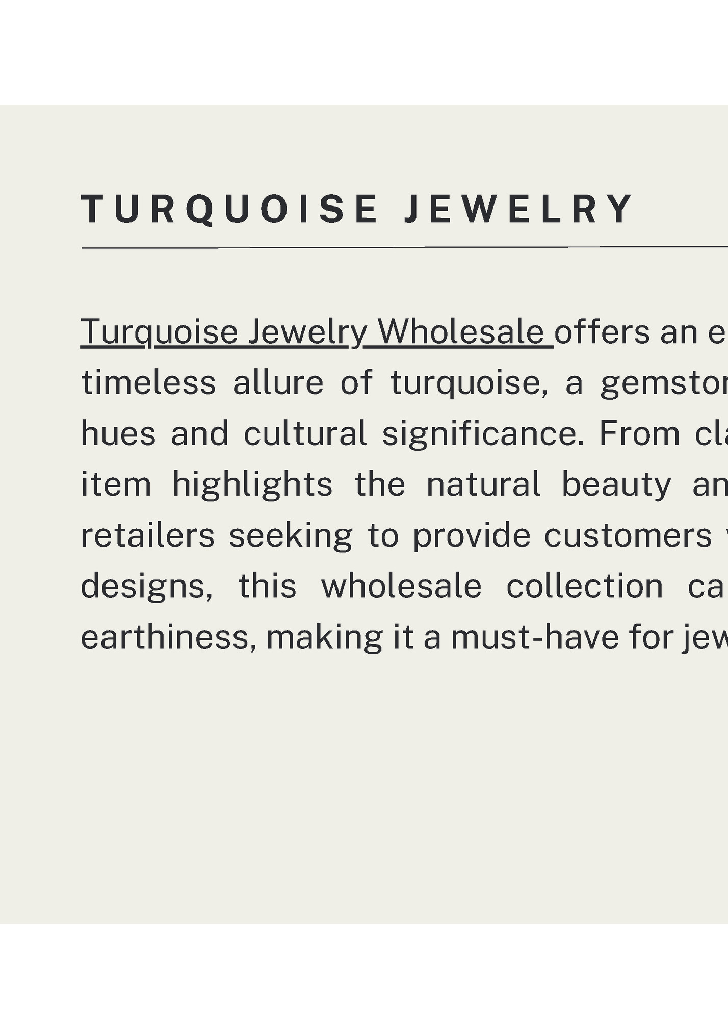 TURQUOISE JEWELRY