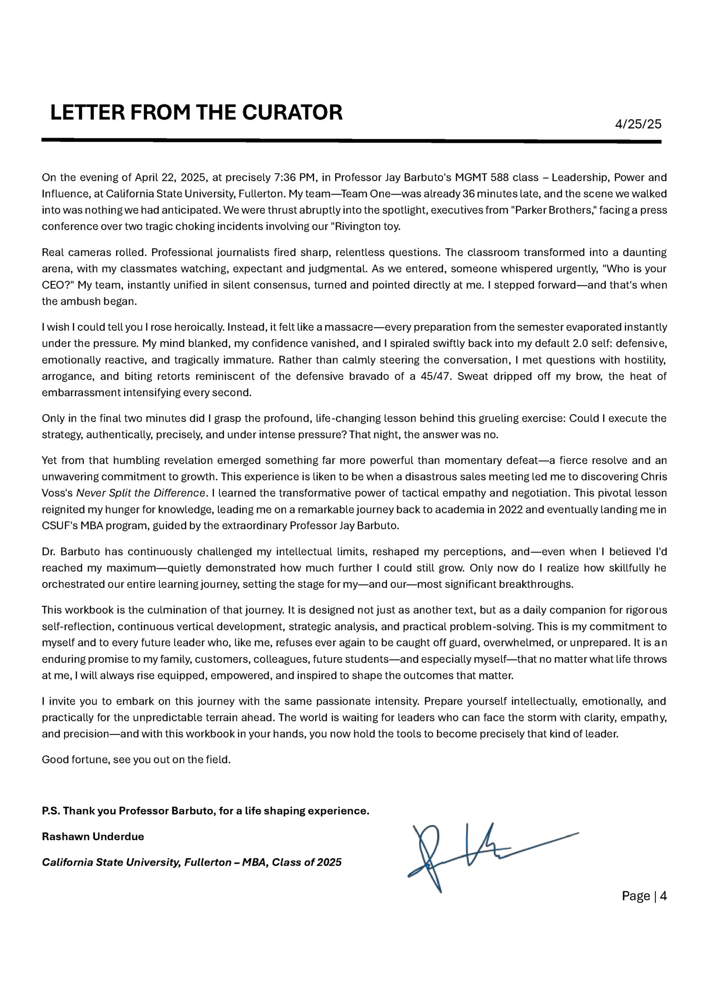 LETTER FROM THE CURATOR