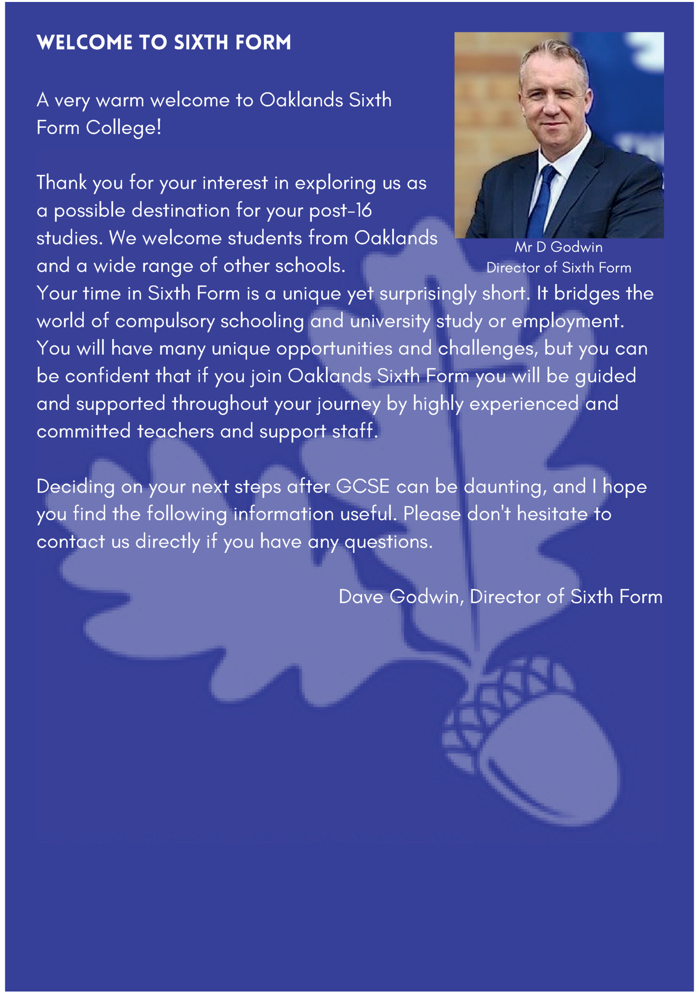 Welcome to Sixth Form