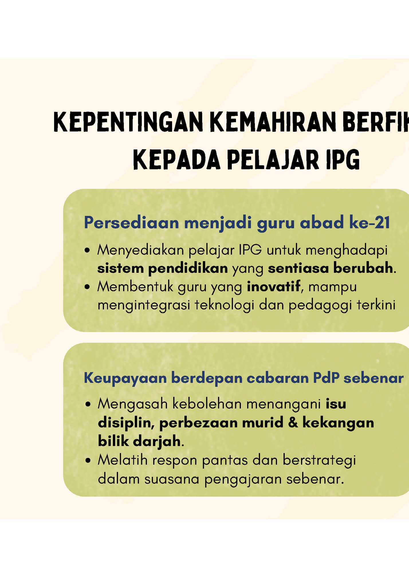 Kepentingan kemahiran berfikir