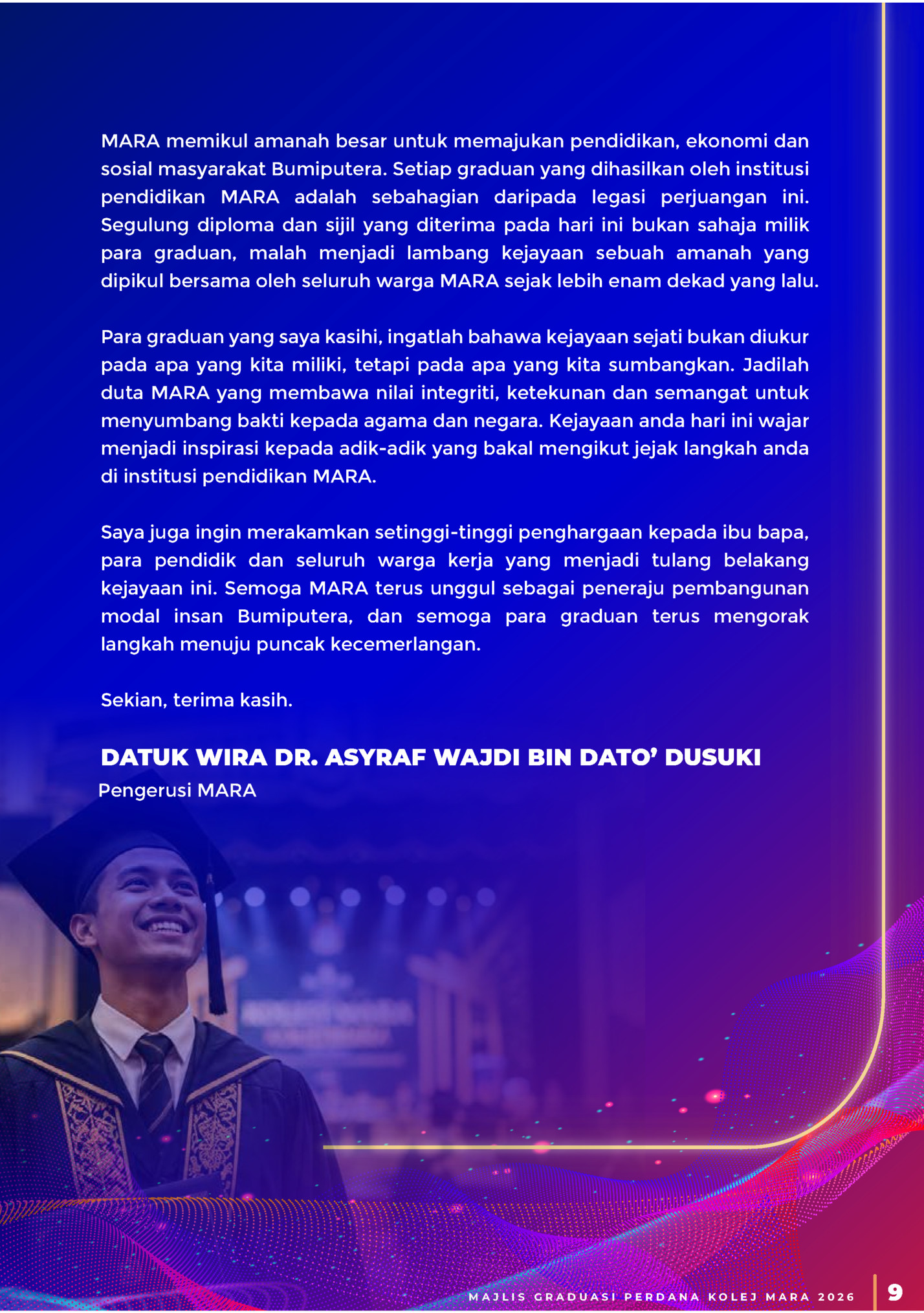 MARA memikul amanah besar untuk memajukan pendidikan, ekonomi dan