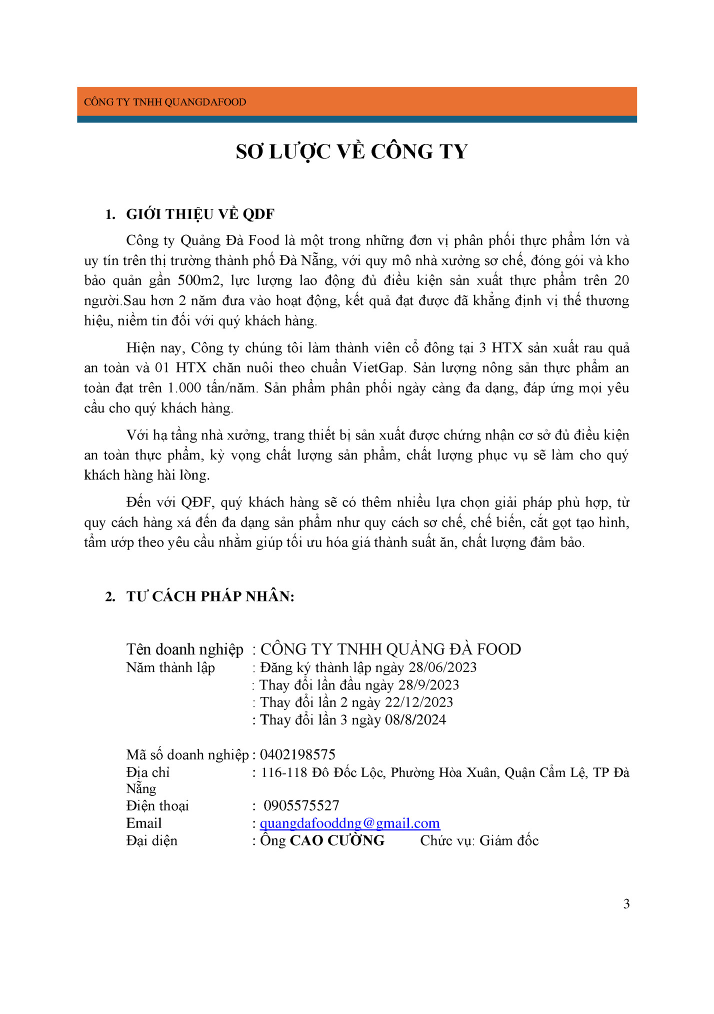 CÔNG TY TNHH QUANGDAFOOD