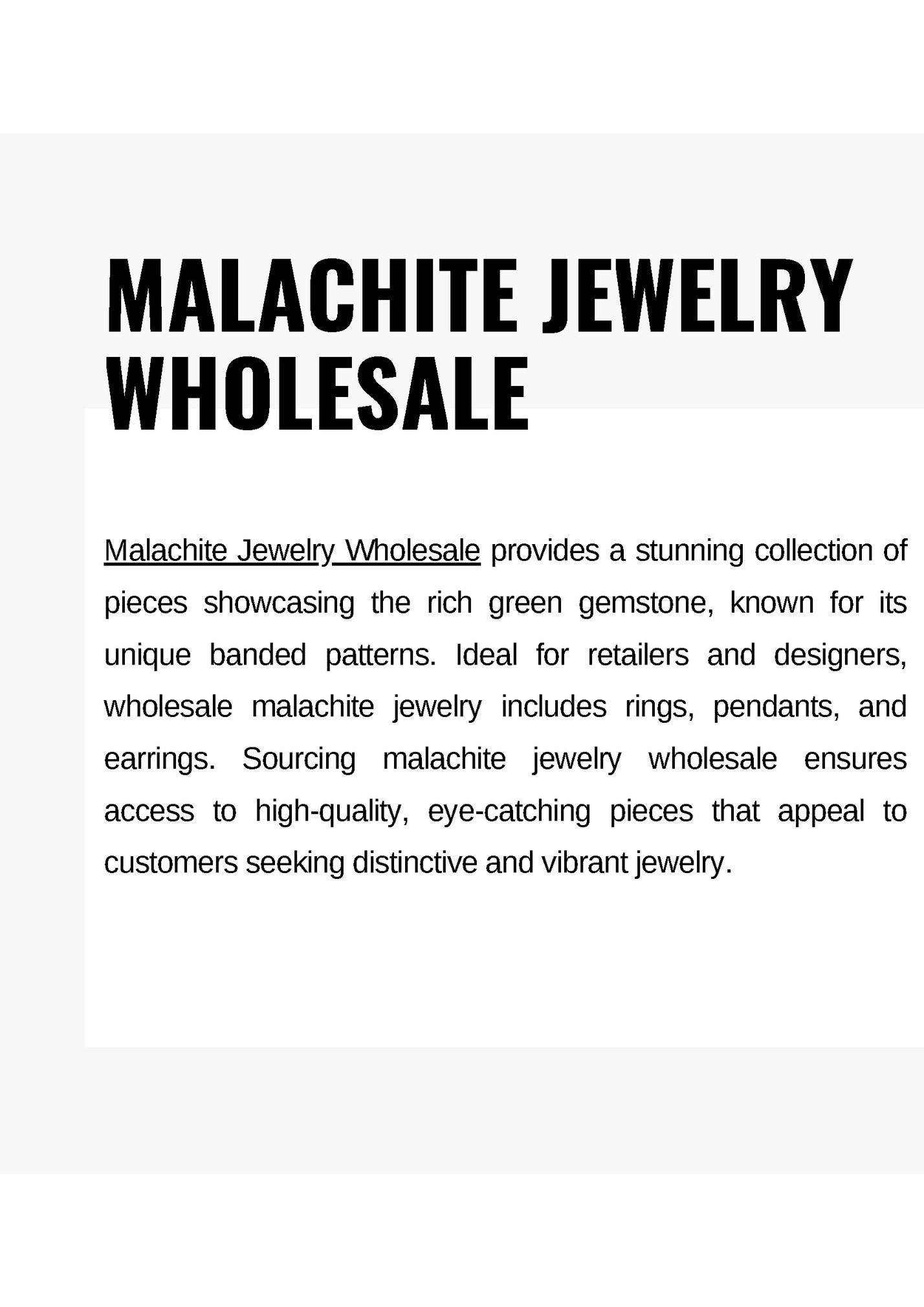 MALACHITE JEWELRY