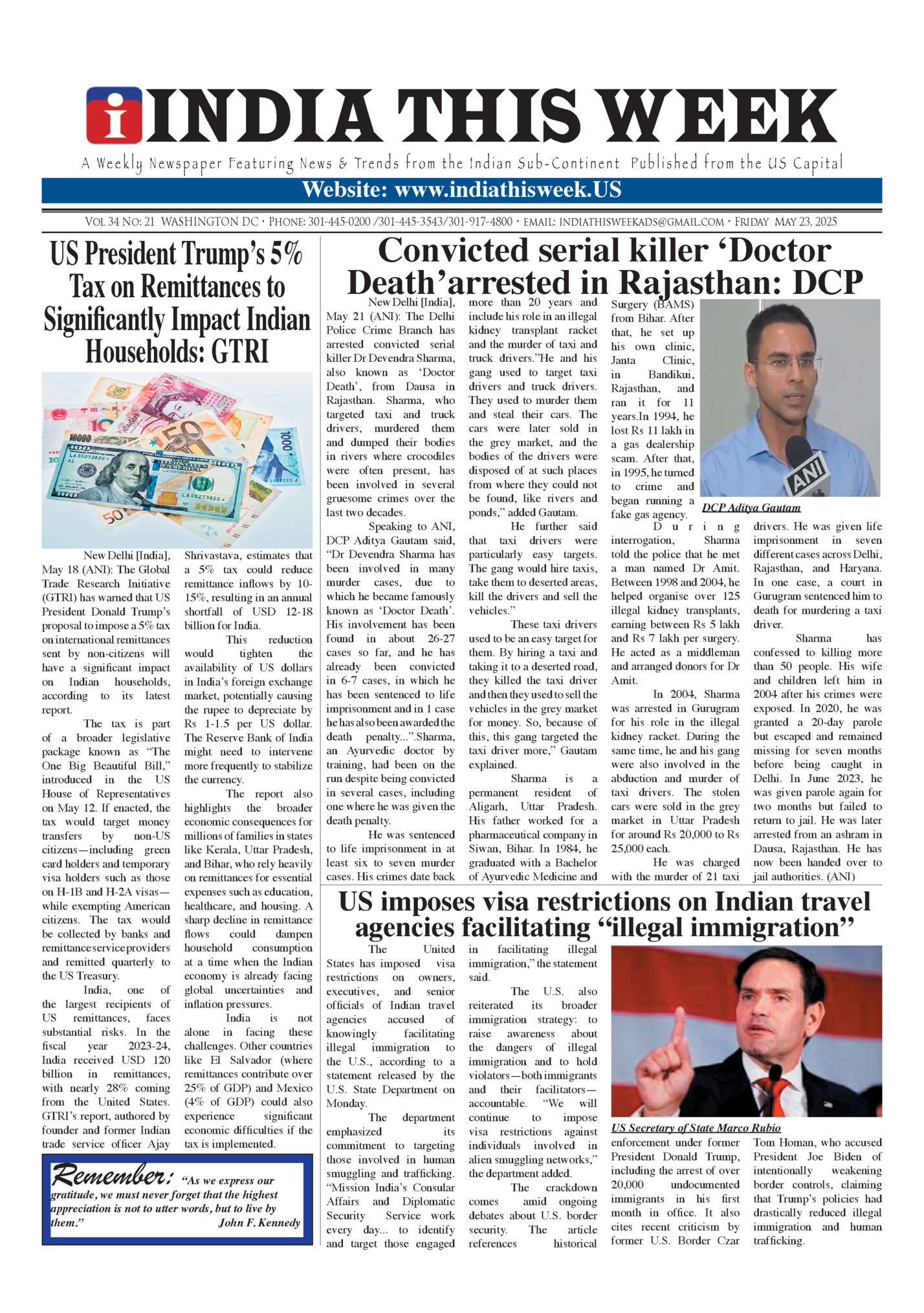 INDIA THIS WEEK INDIA THIS WEEK