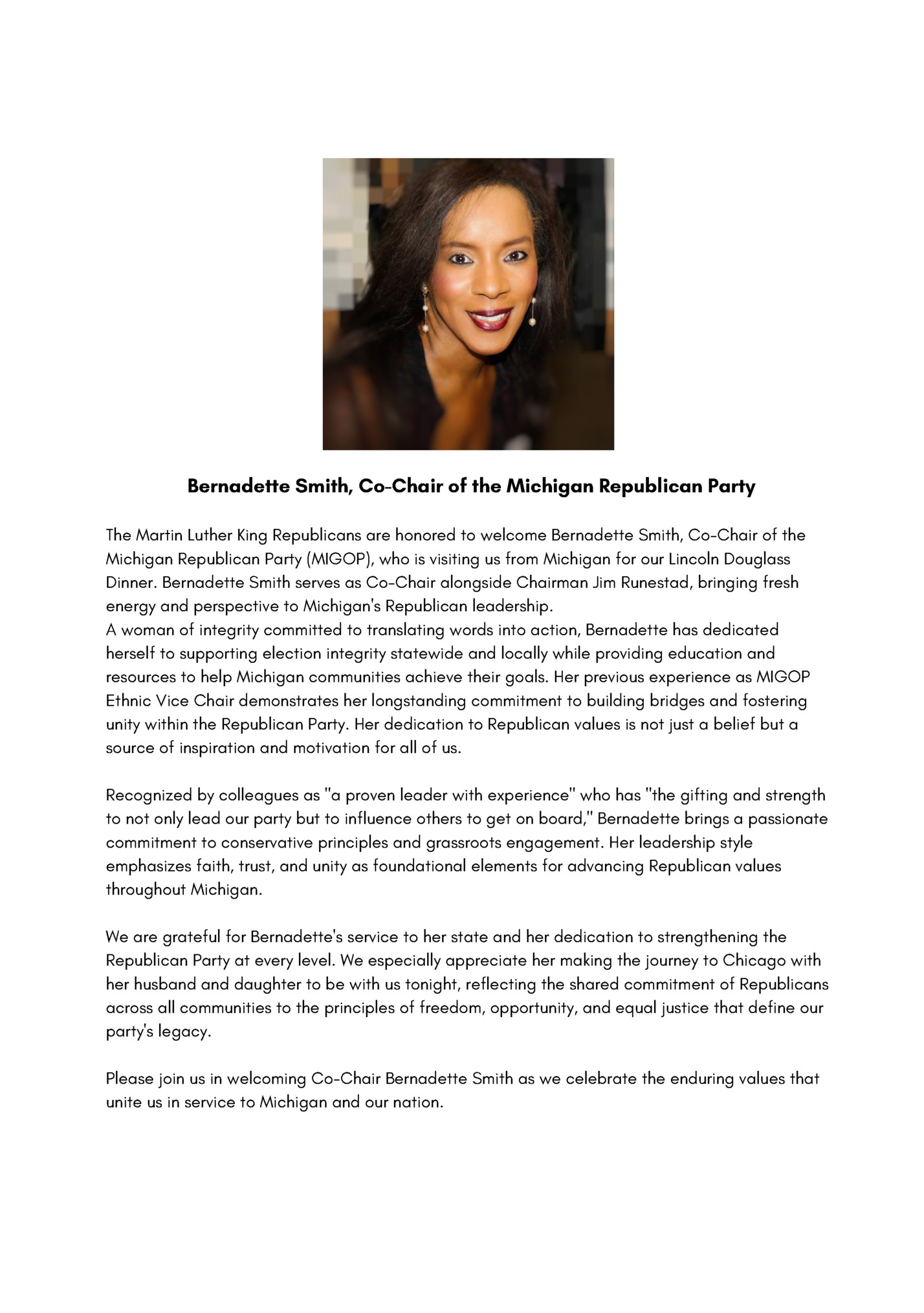 Bernadette Smith, Co-Chair of the Michigan Republican Party