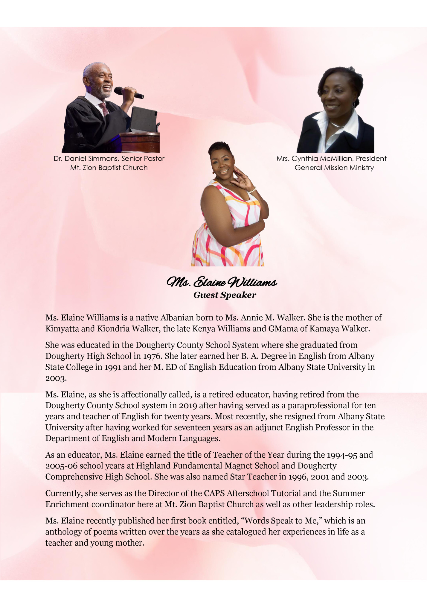 Dr. Daniel Simmons, Senior Pastor