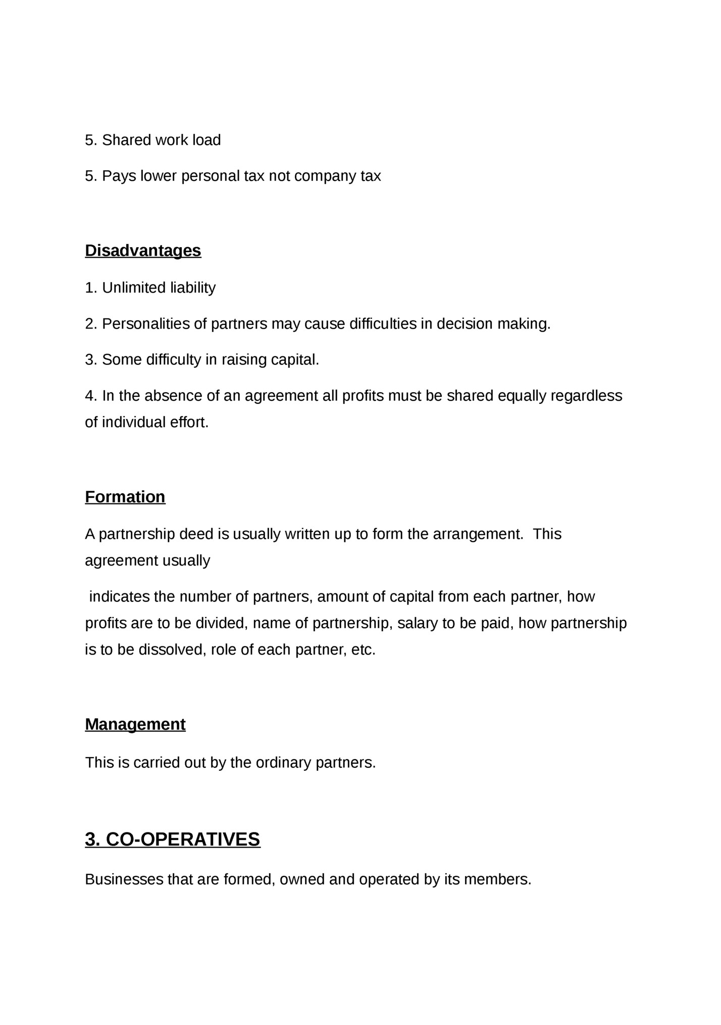 5. Shared work load 5. Shared work load